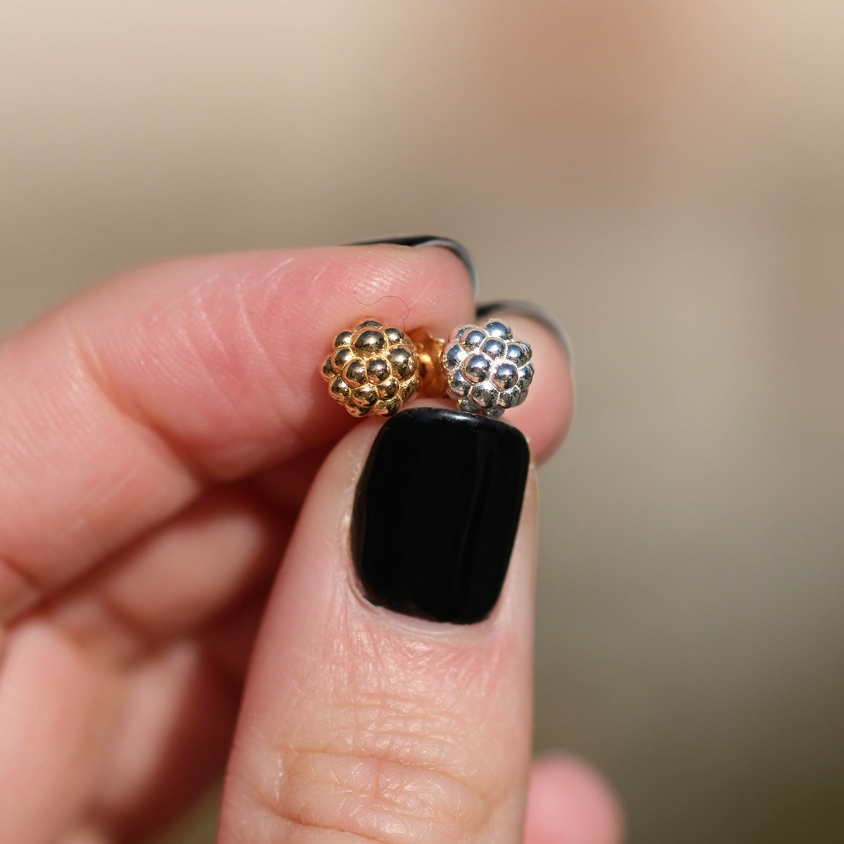 Kolczyki RASPBERRY srebrne pozłacane