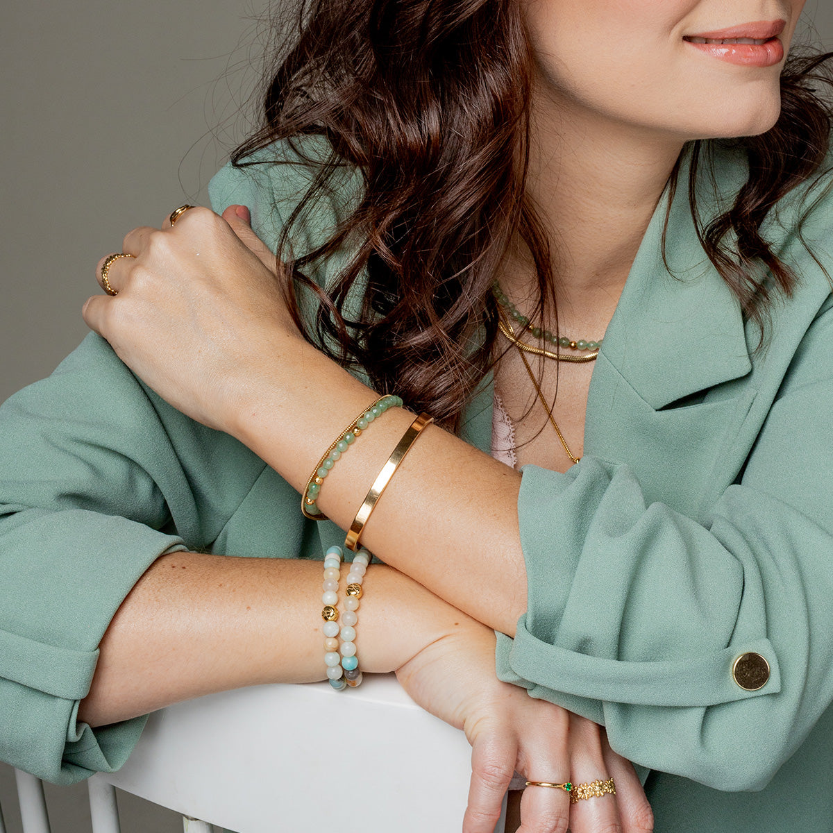 Bransoletka MILA srebrna pozłacana