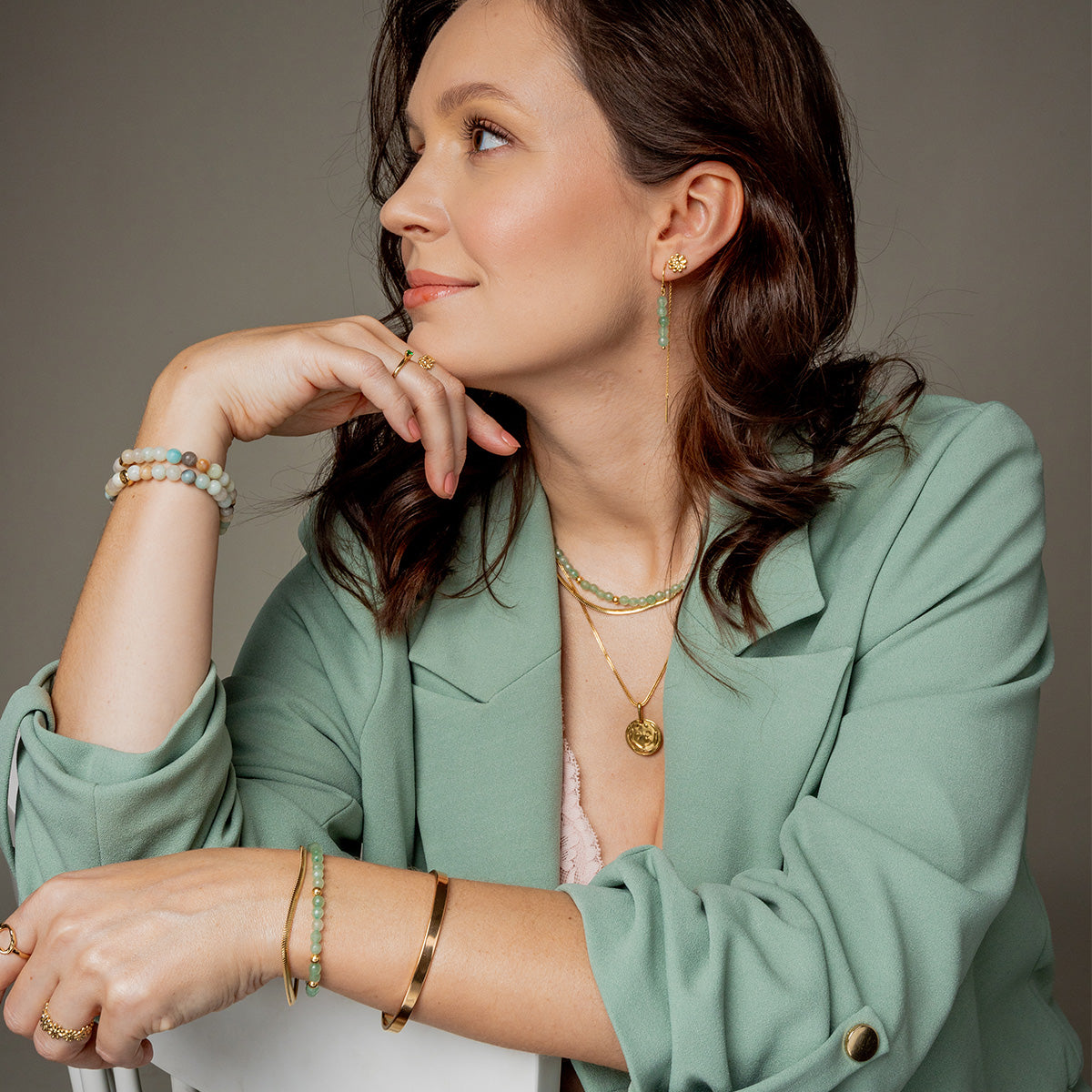 Bransoletka MILA srebrna pozłacana