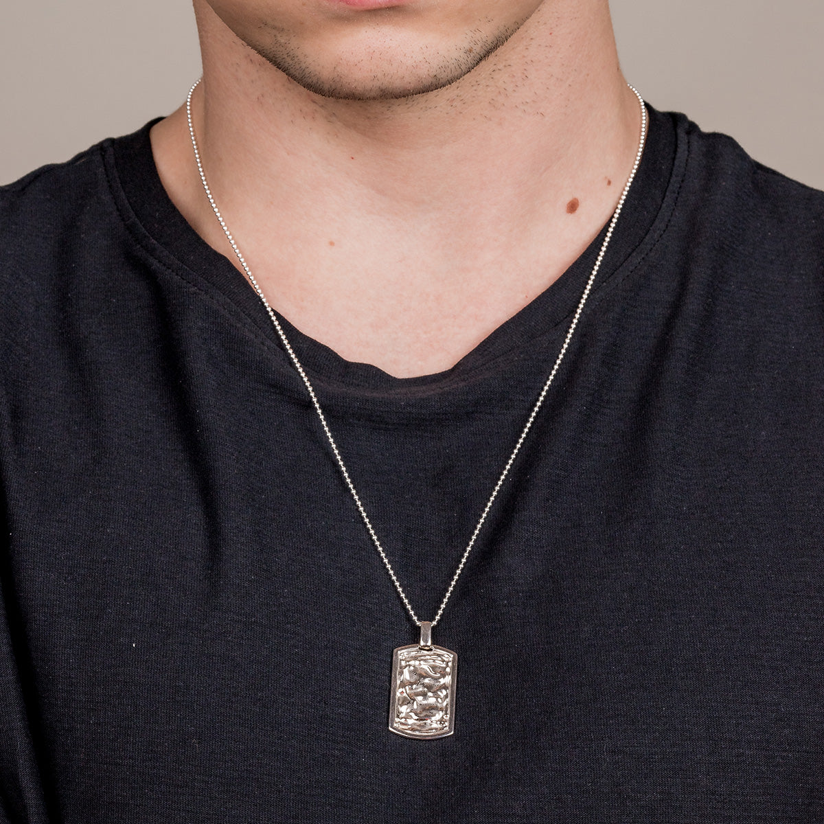 Zestaw UNISEX srebrny - łańcuszek i zawieszka