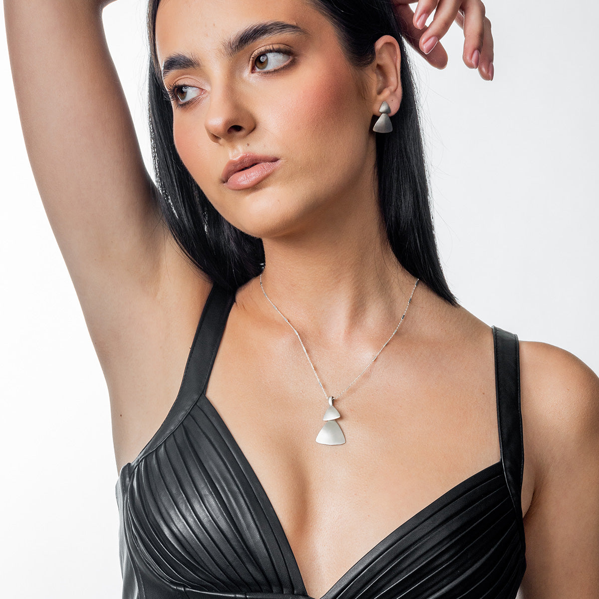 Kolczyki SATIN srebrne