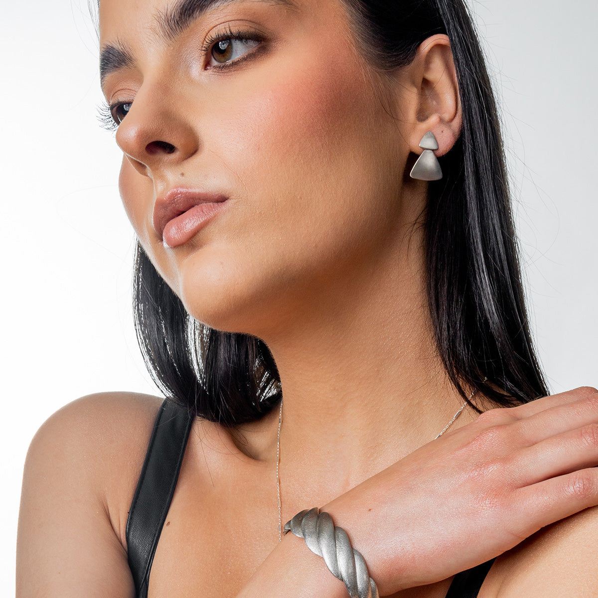 Kolczyki SATIN srebrne