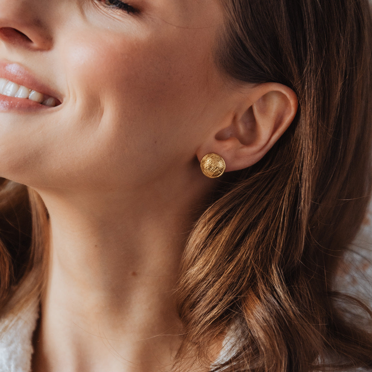 Kolczyki TWEED srebrne pozłacane