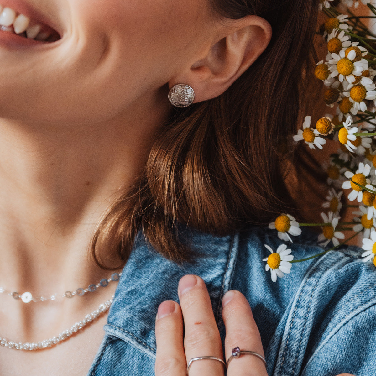 Kolczyki TWEED srebrne