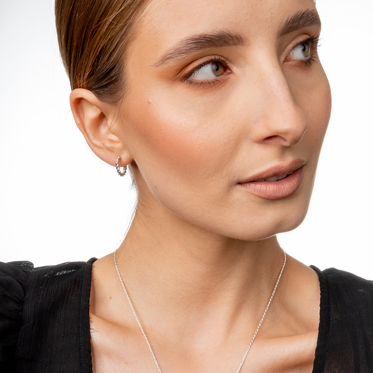 Kolczyki TWIST białe złoto