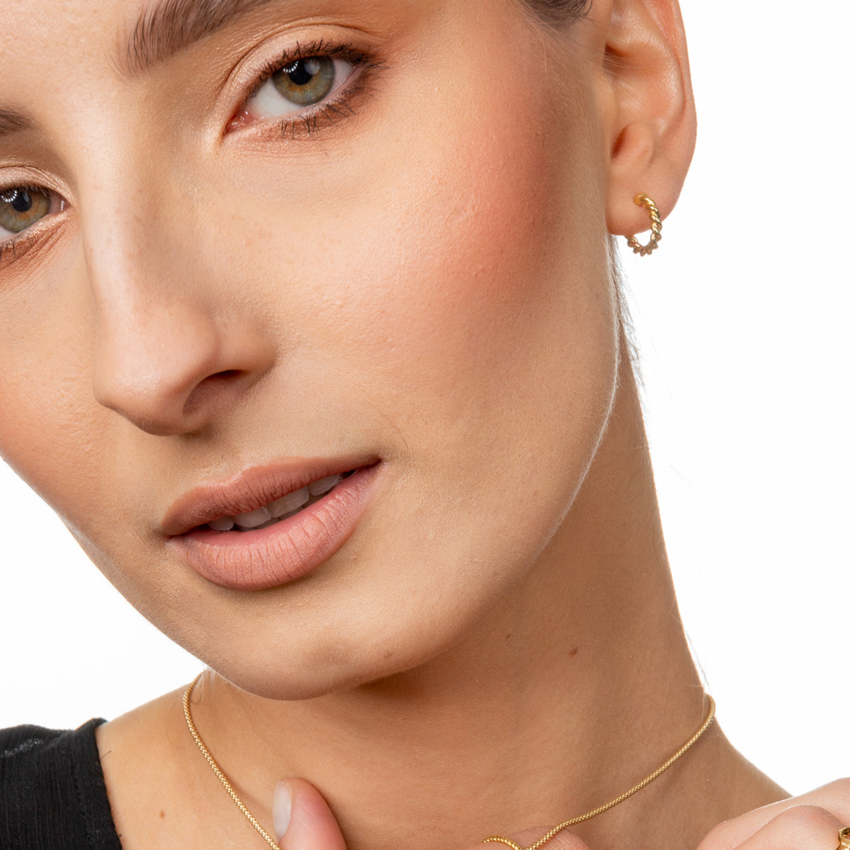 Kolczyki TWIST srebrne pozłacane