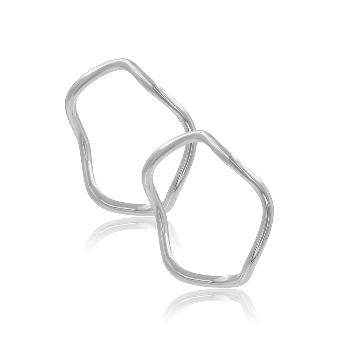 Zestaw 2 pierścionków WAVE srebrne