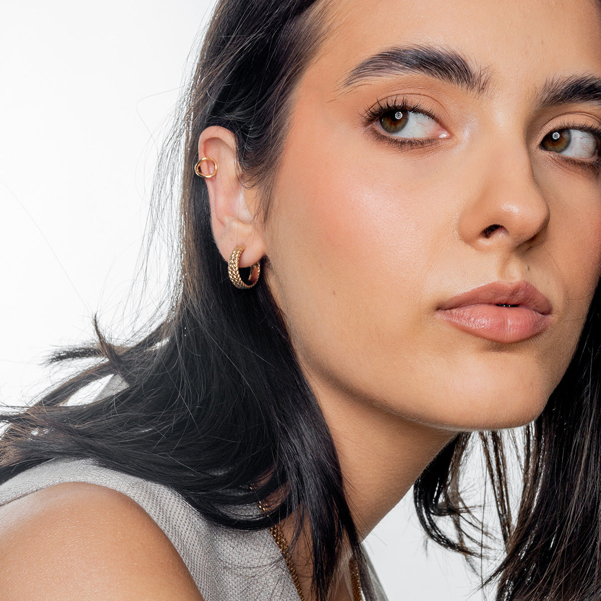 Kolczyki WHEAT srebrne pozłacane