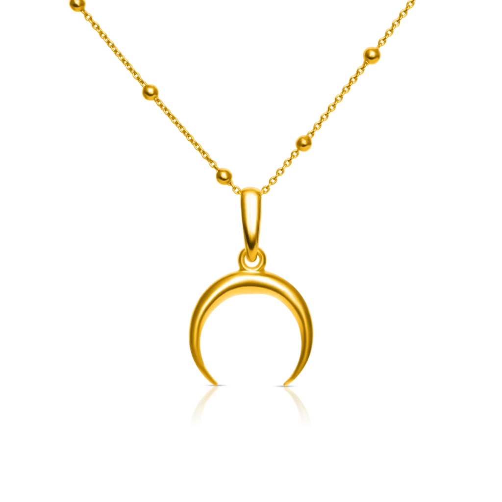 Zawieszka księżyc MOON srebrna pozłacana