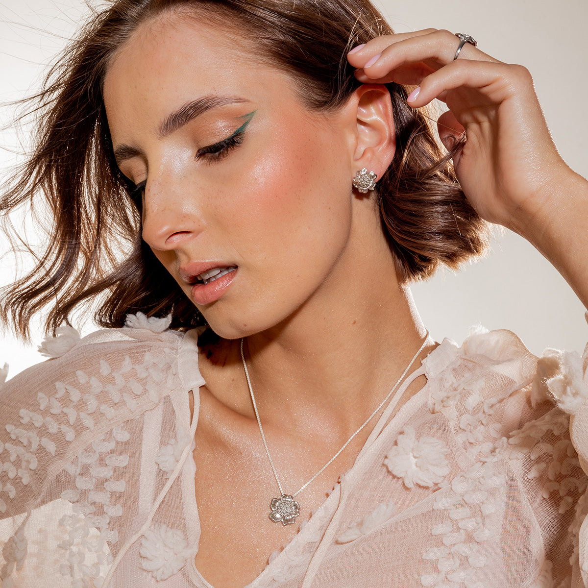 Kolczyki KWIAT JABŁONI srebrne