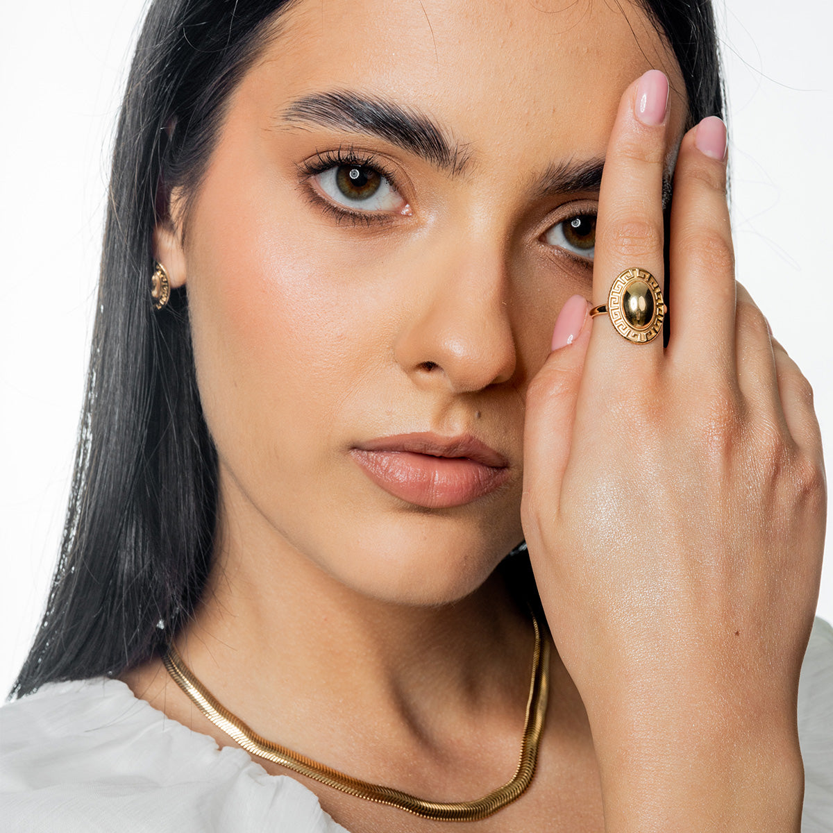 Pierścionek ZOE srebrny pozłacany