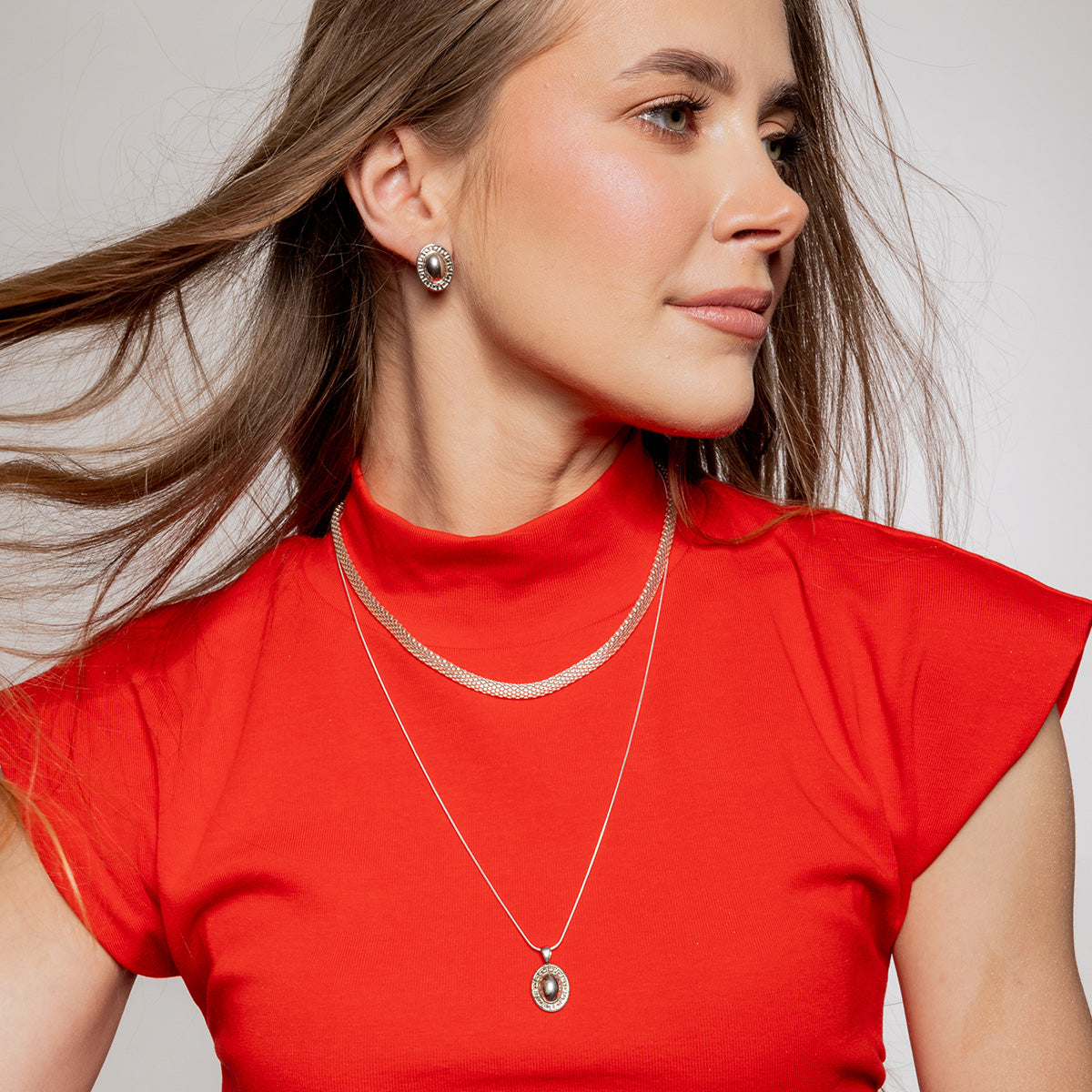 Zestaw ZOE 1 srebrny - kolczyki i pierścionek