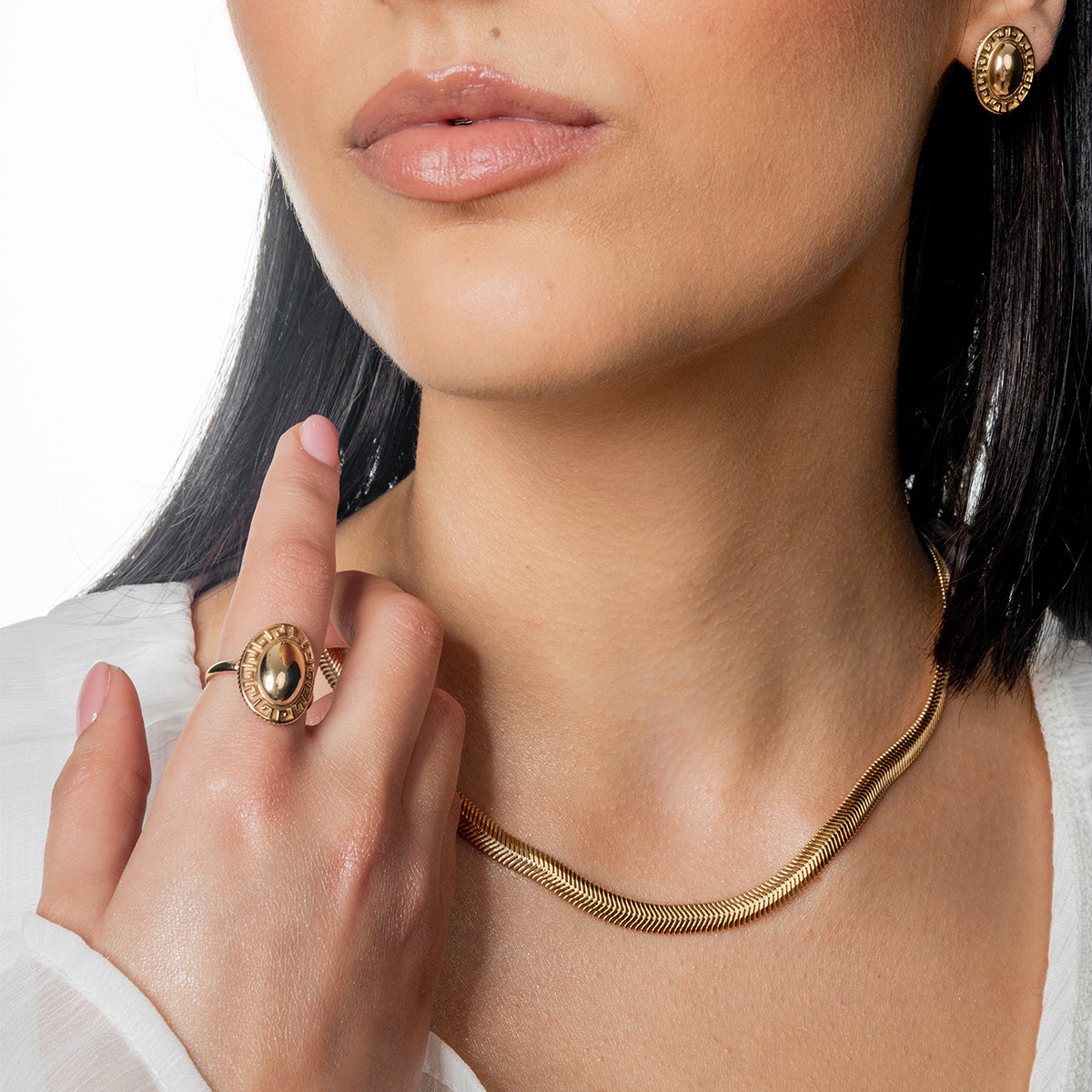 Pierścionek ZOE srebrny pozłacany