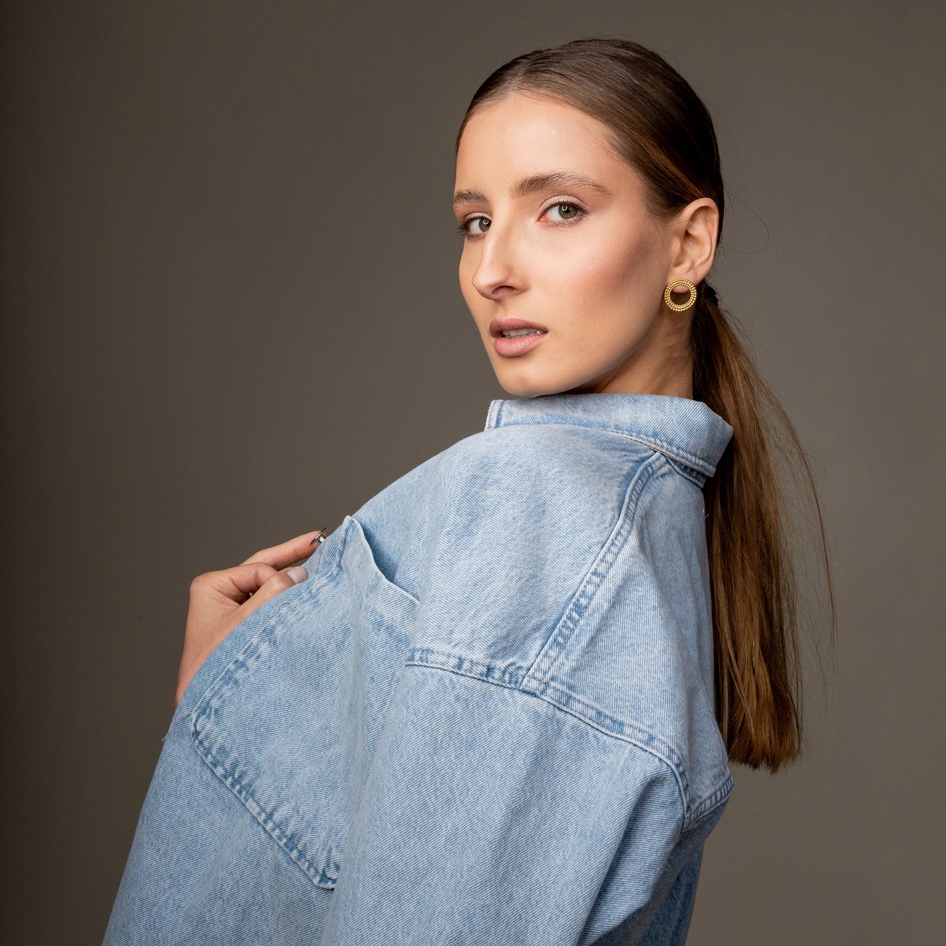 Kolczyki koła SUNRISE srebrne pozłacane