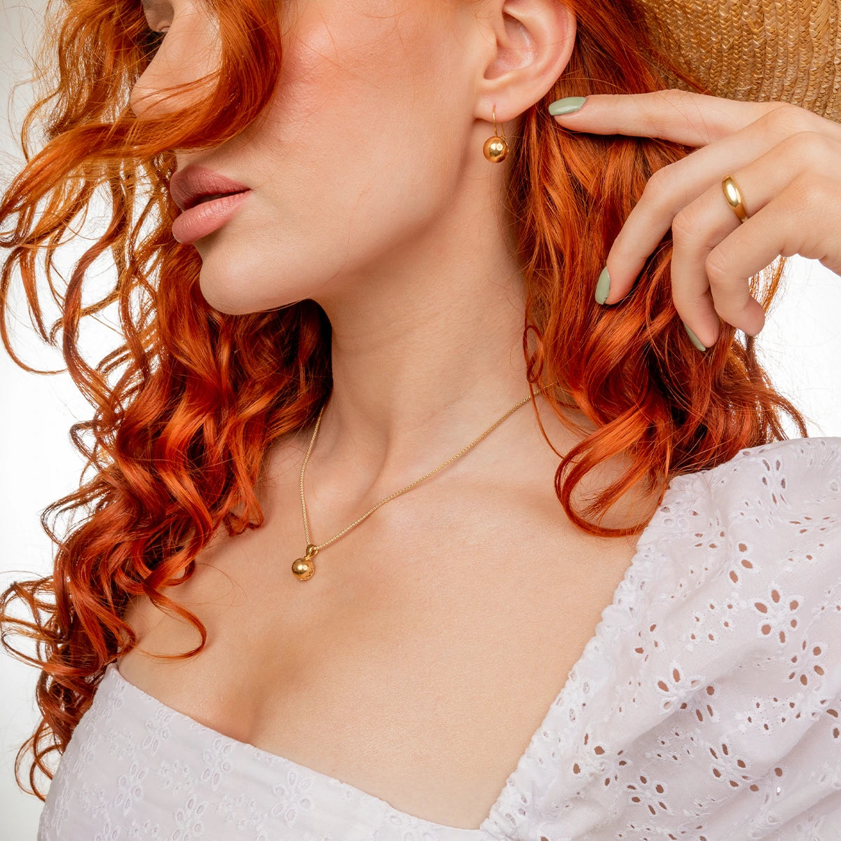 Kolczyki RETRO srebrne pozłacane