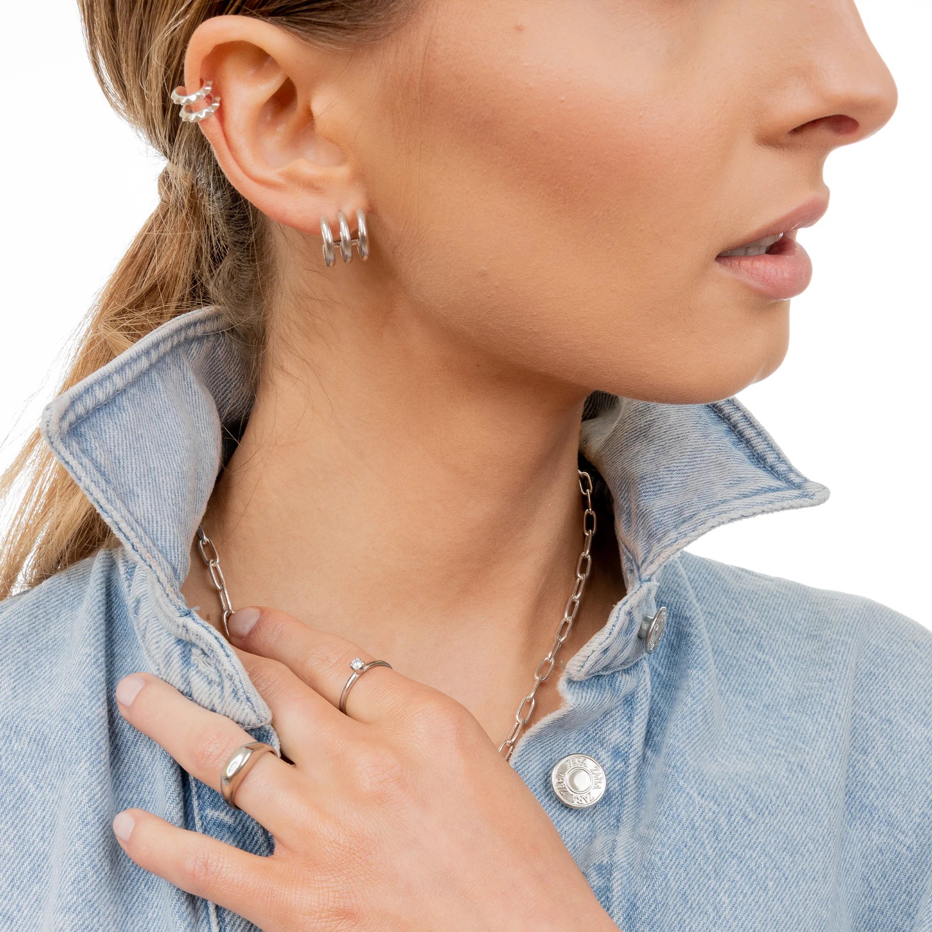 Pierścionek sygnet THE ONE srebrny