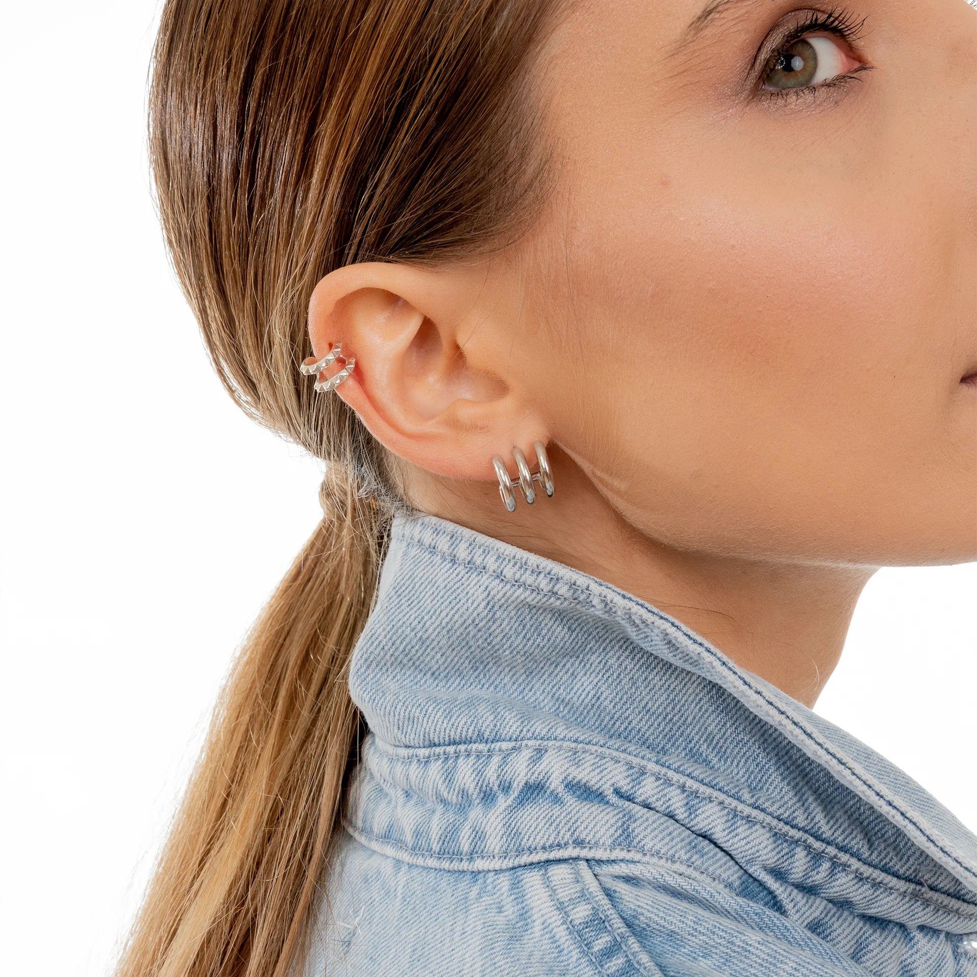 Nausznica PUNK srebrna