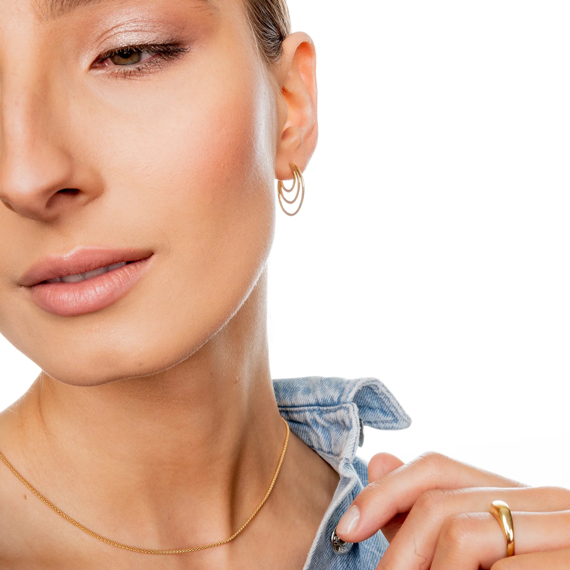 Łańcuszek SOPHIE srebrny pozłacany