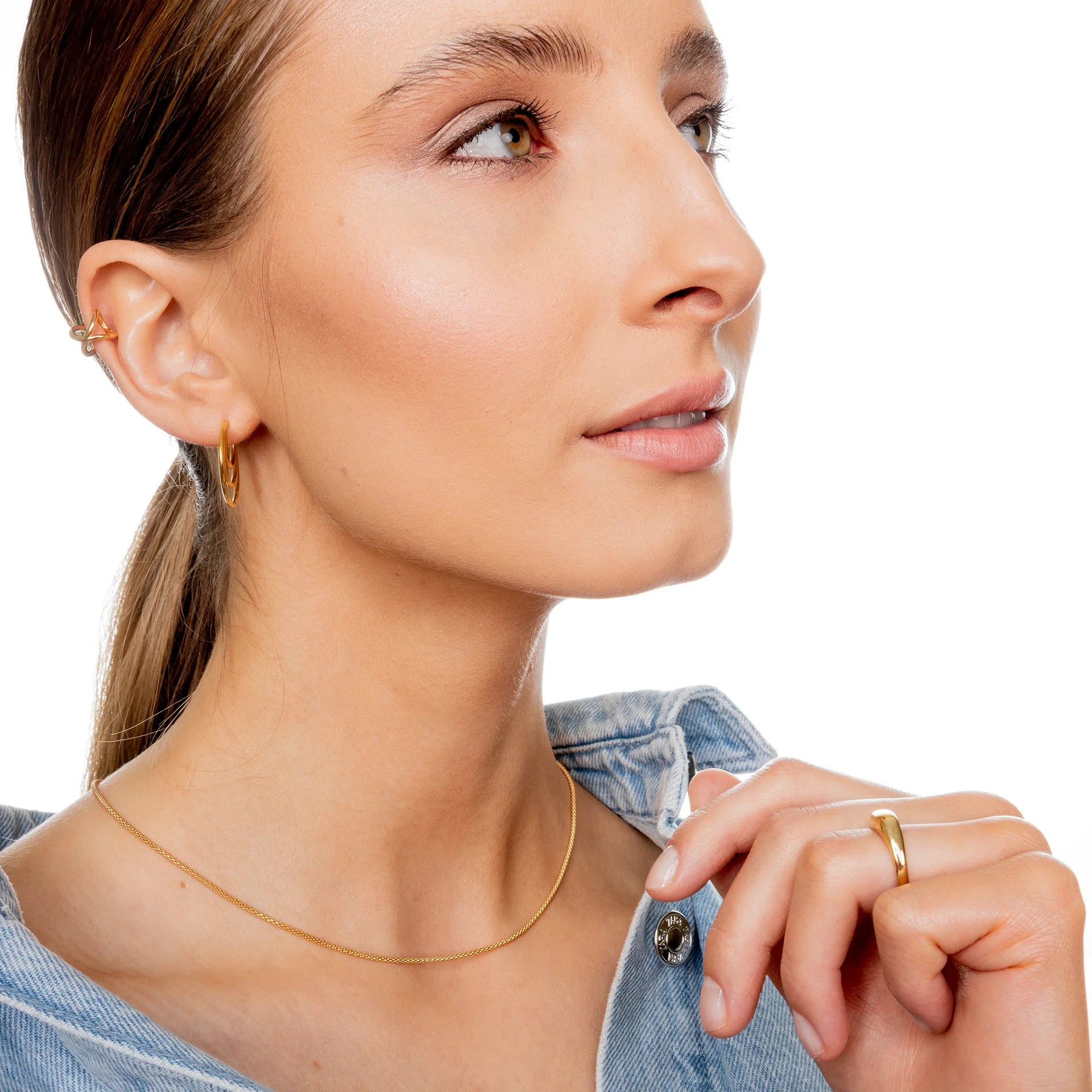 Łańcuszek SOPHIE srebrny pozłacany