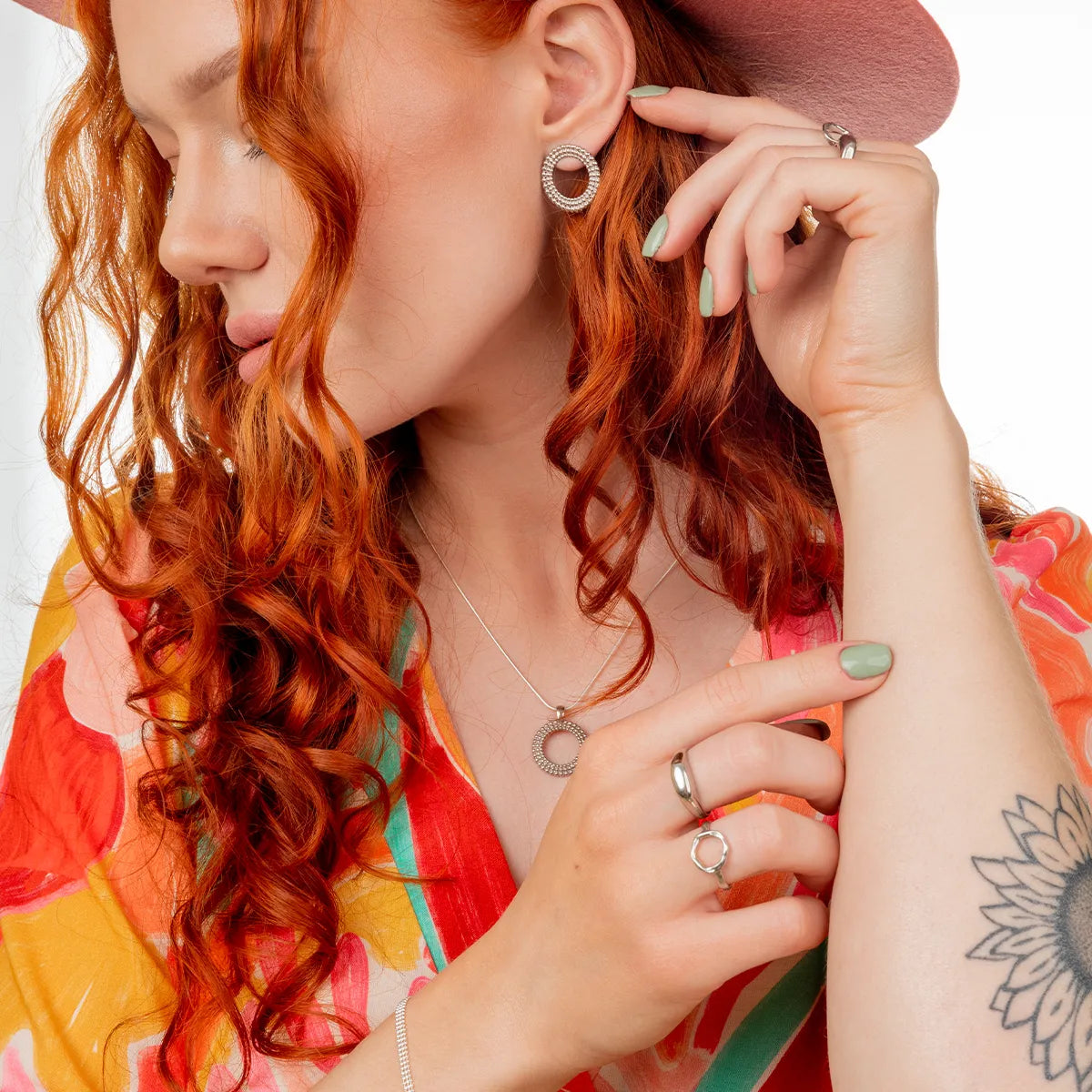 Naszyjnik SUNRISE srebrny - zawieszka i łańcuszek