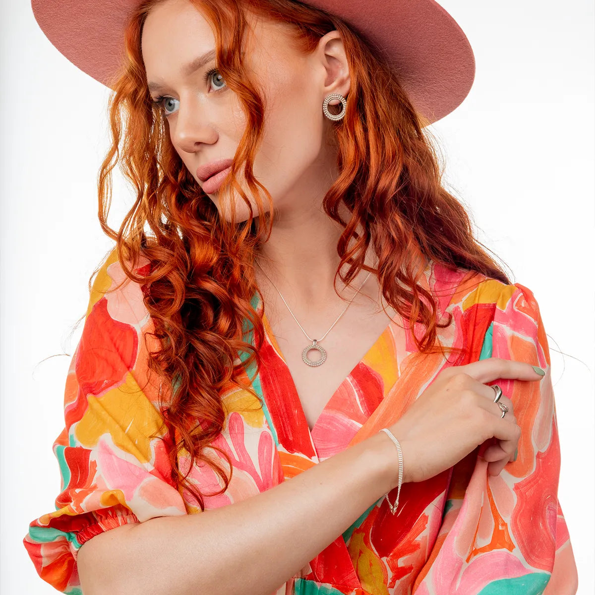 Naszyjnik SUNRISE srebrny - zawieszka i łańcuszek