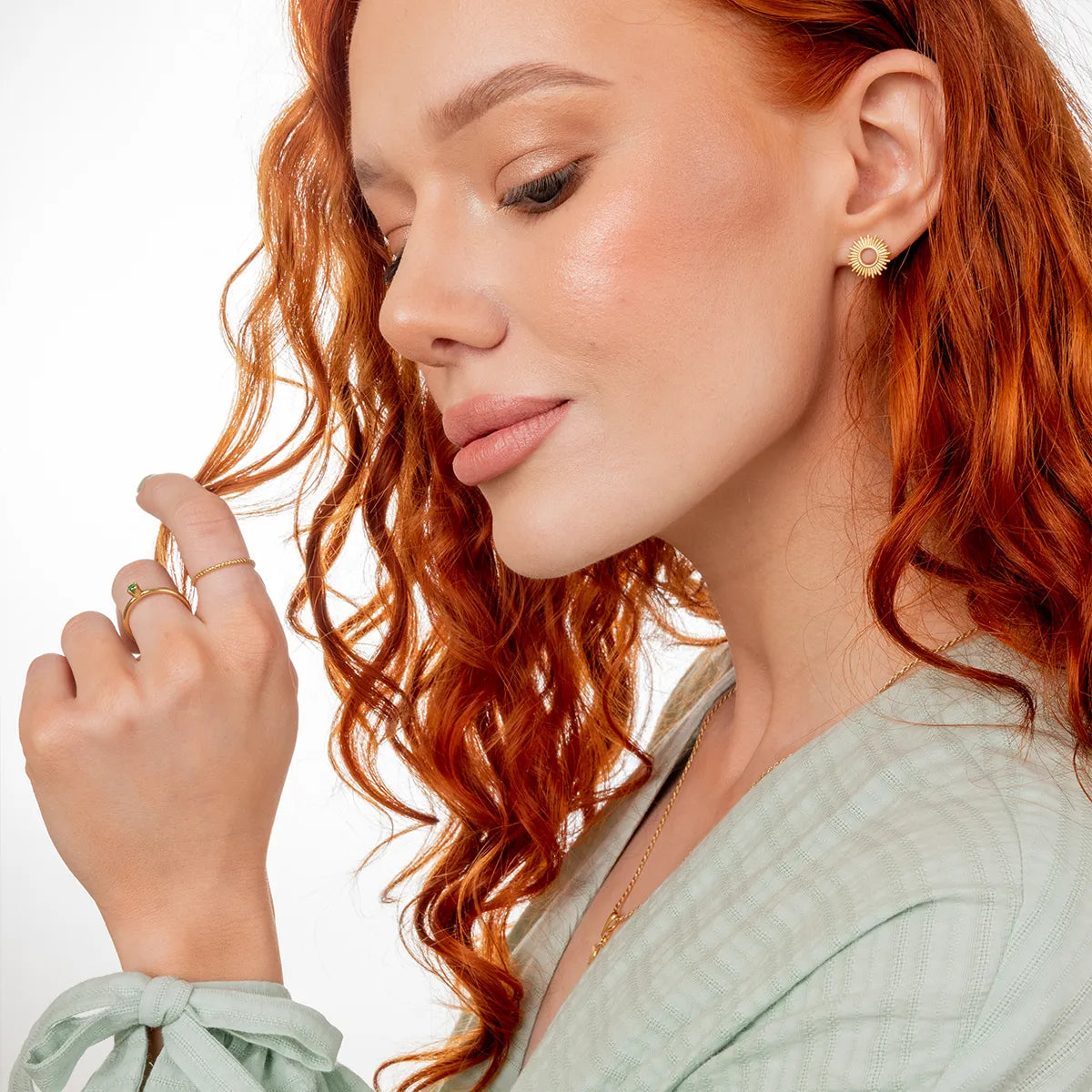 Kolczyki słońce SUN srebrne pozłacane