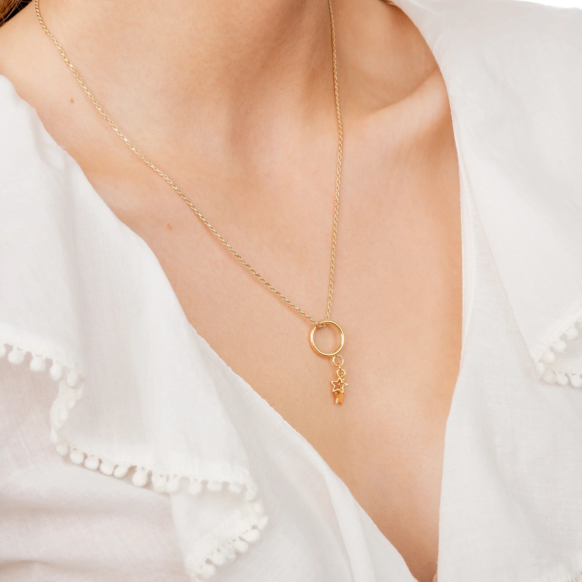 Zawieszka gwiazdki STARS srebrna pozłacana