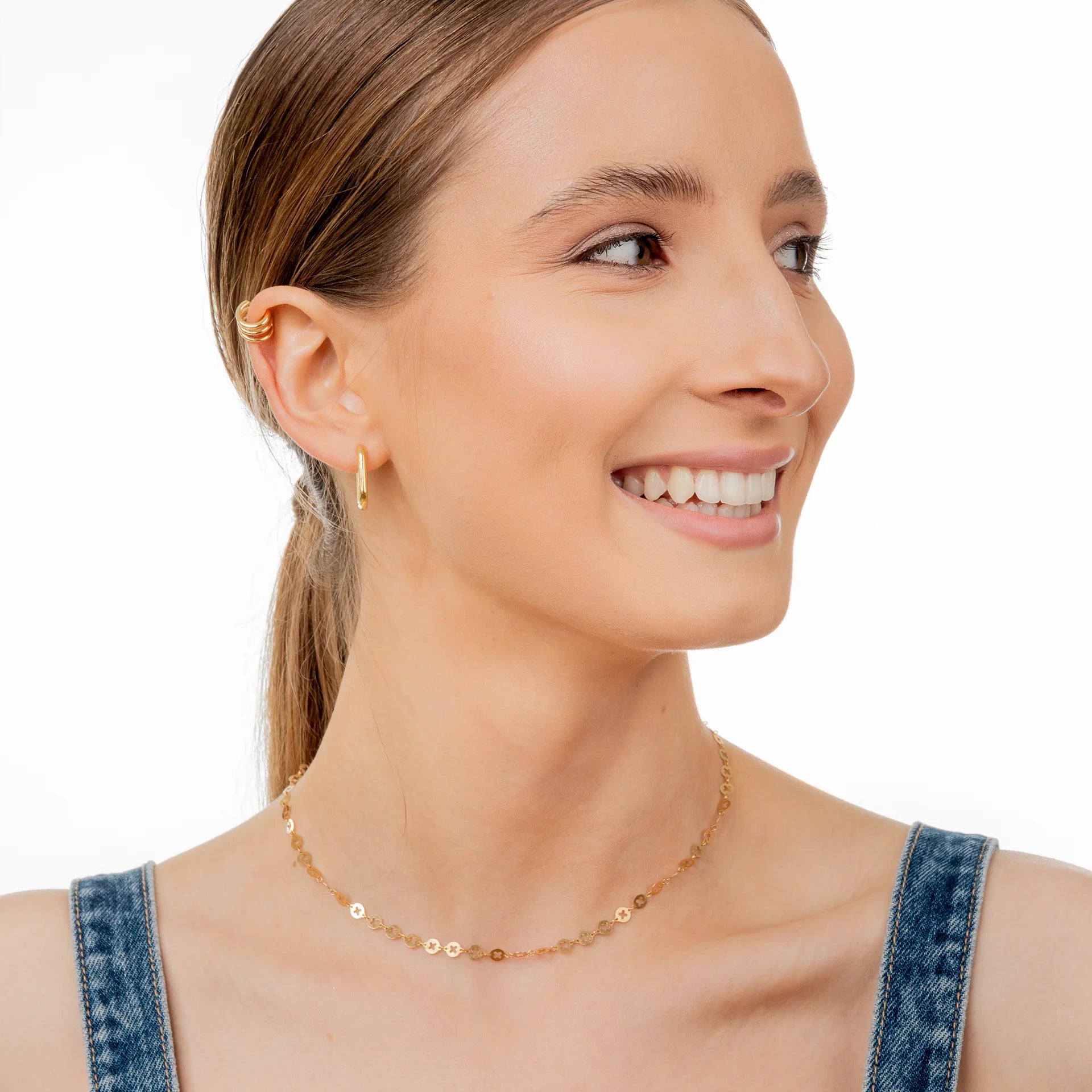 Kolczyki CLASSY srebrne pozłacane