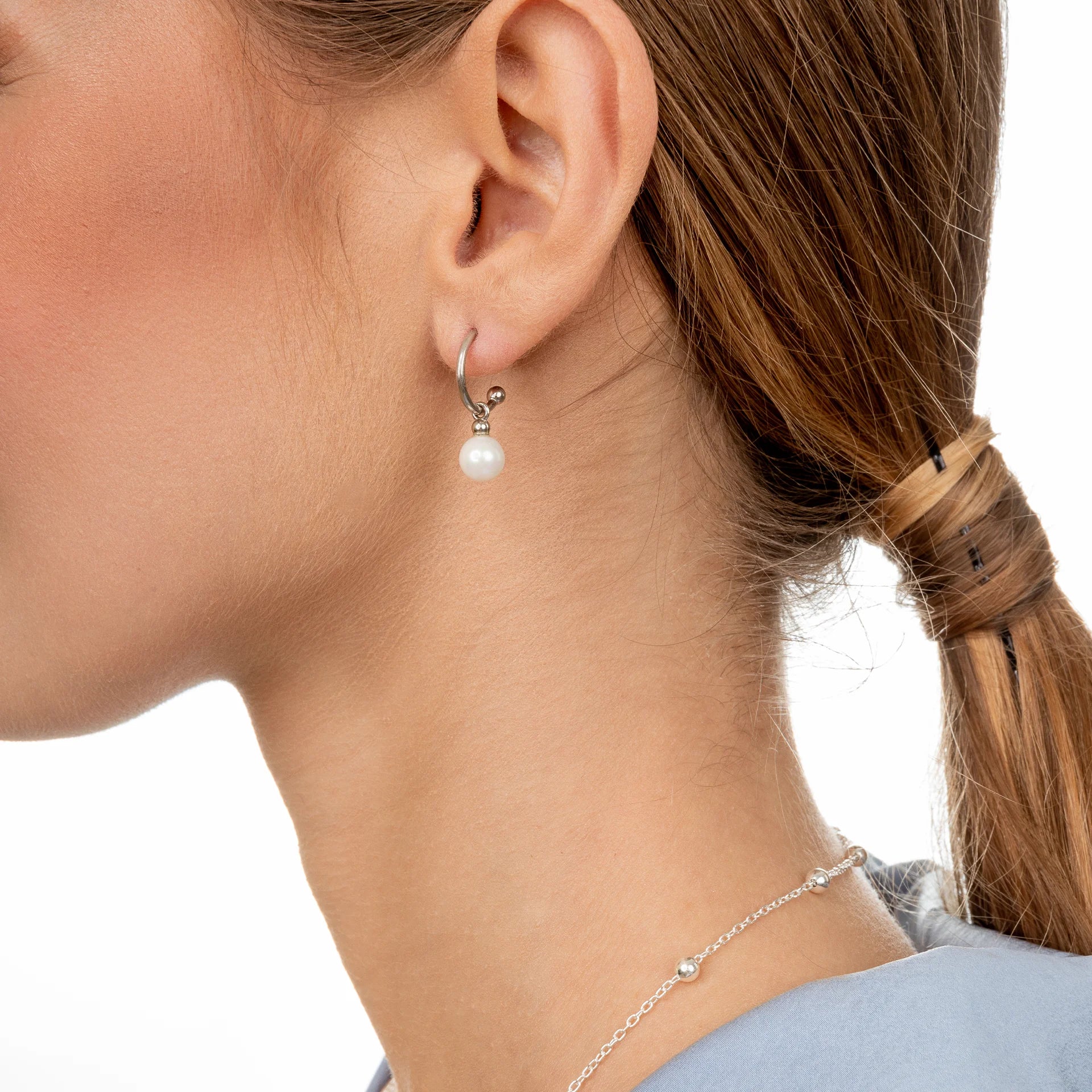 Kolczyki z perłą PURE srebrne