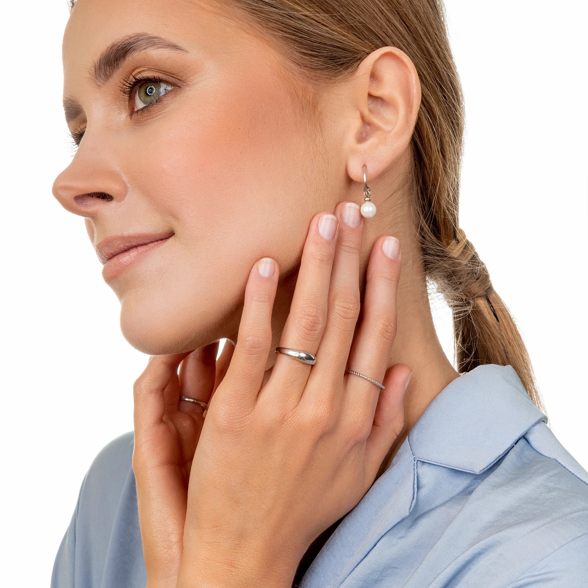 Kolczyki z perłą PURE srebrne