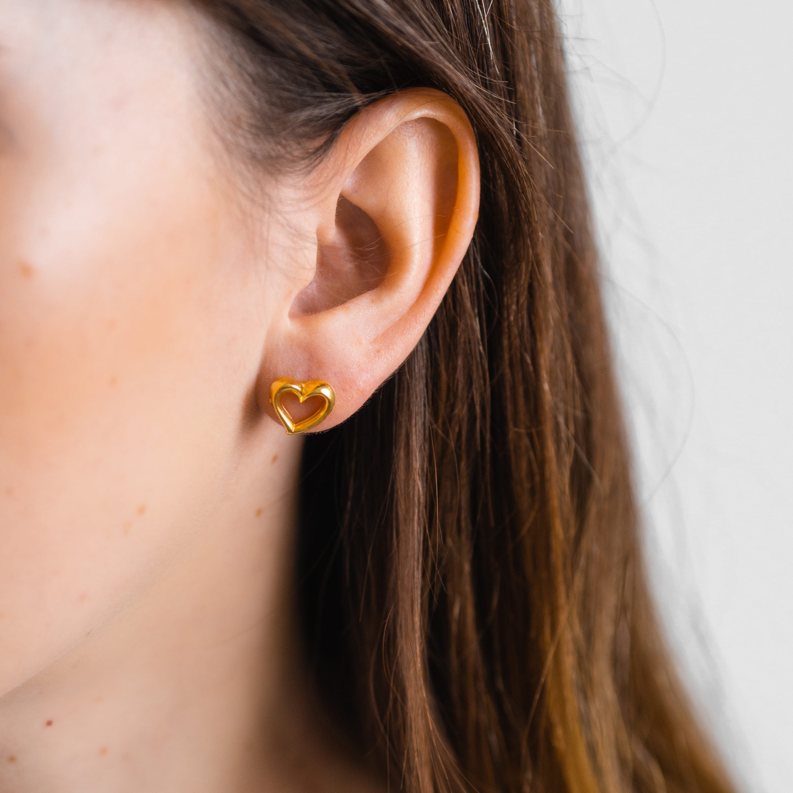 Kolczyki serduszka HEART srebrne pozłacane