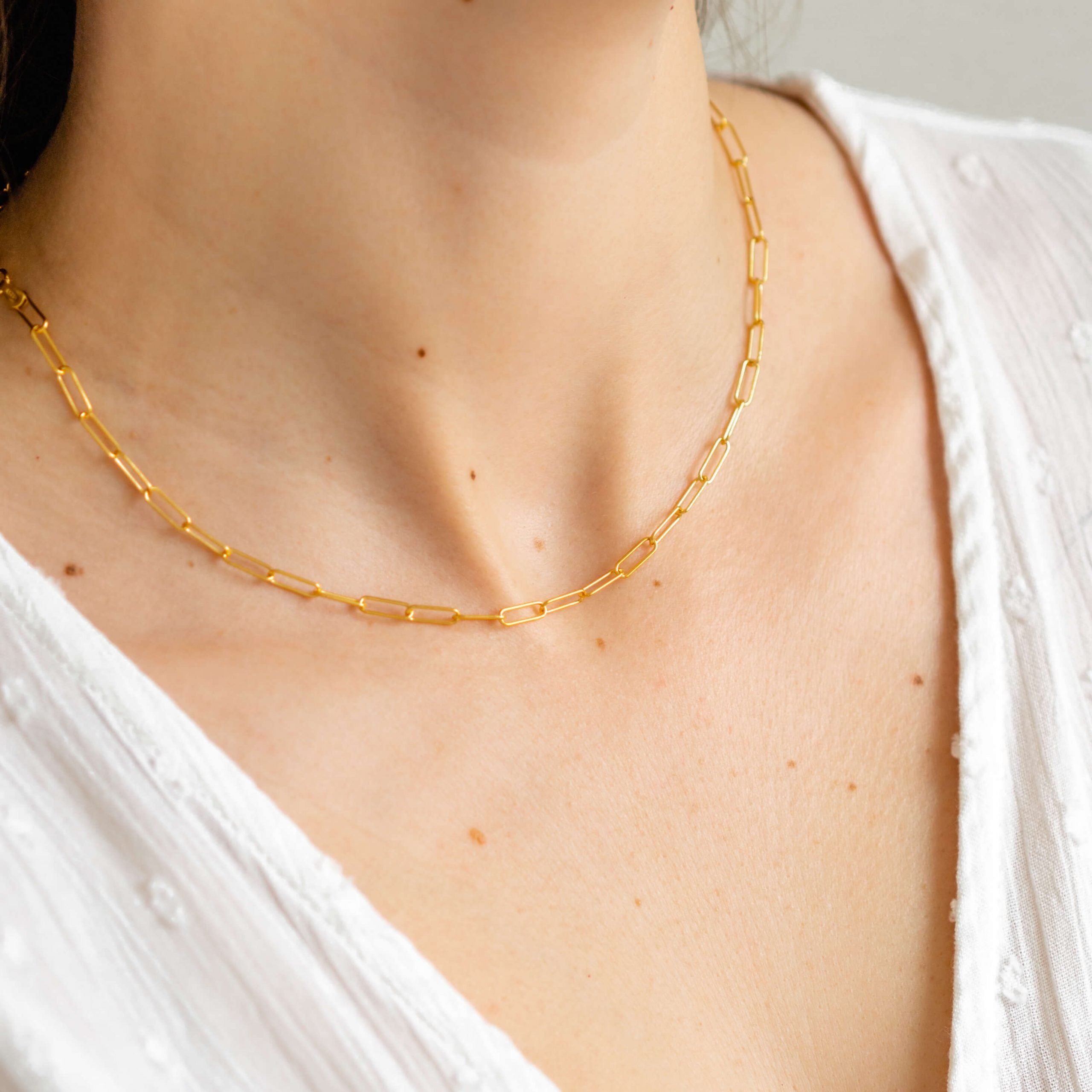 Łańcuszek KIM srebrny pozłacany - 45 cm