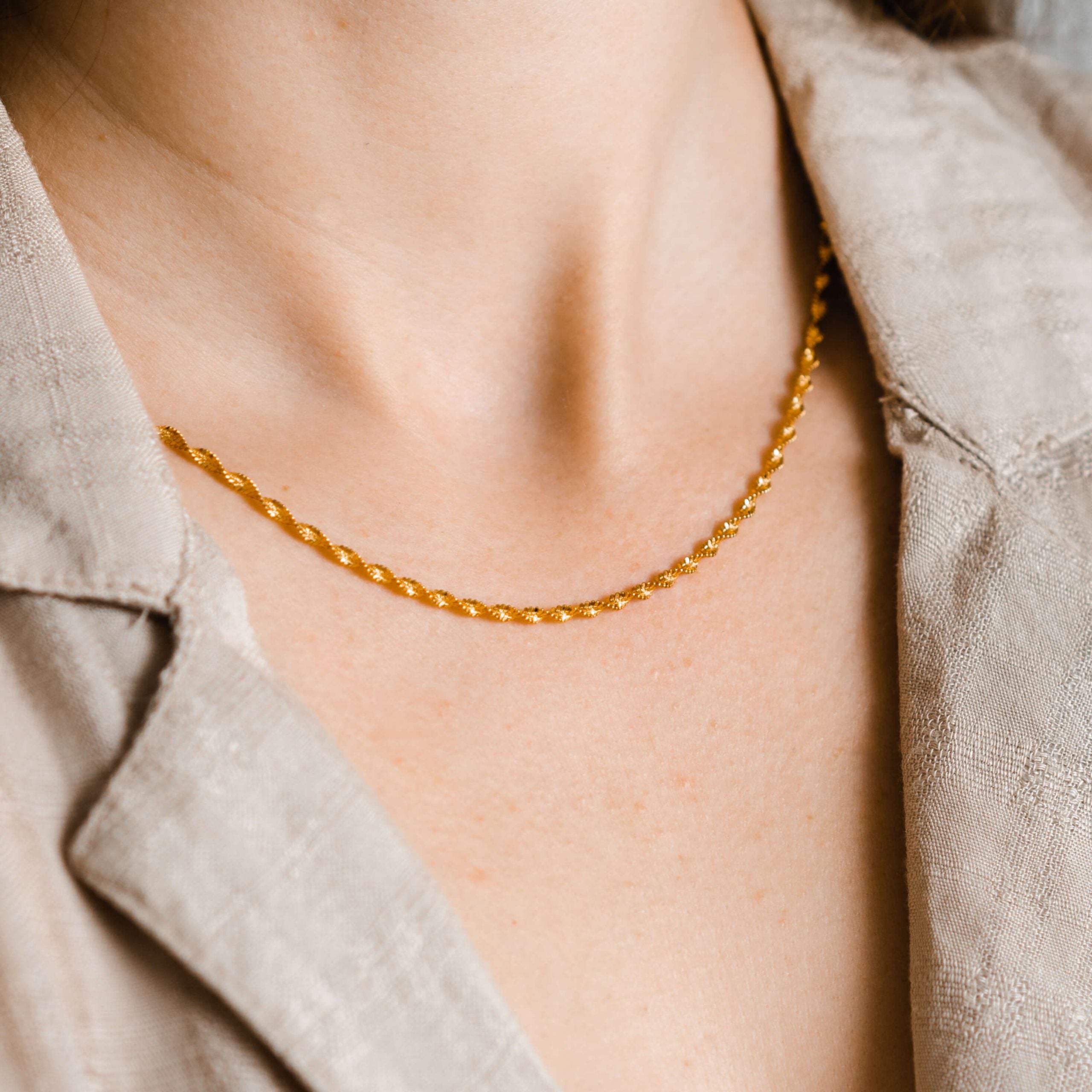 Łańcuszek DIANA srebrny pozłacany