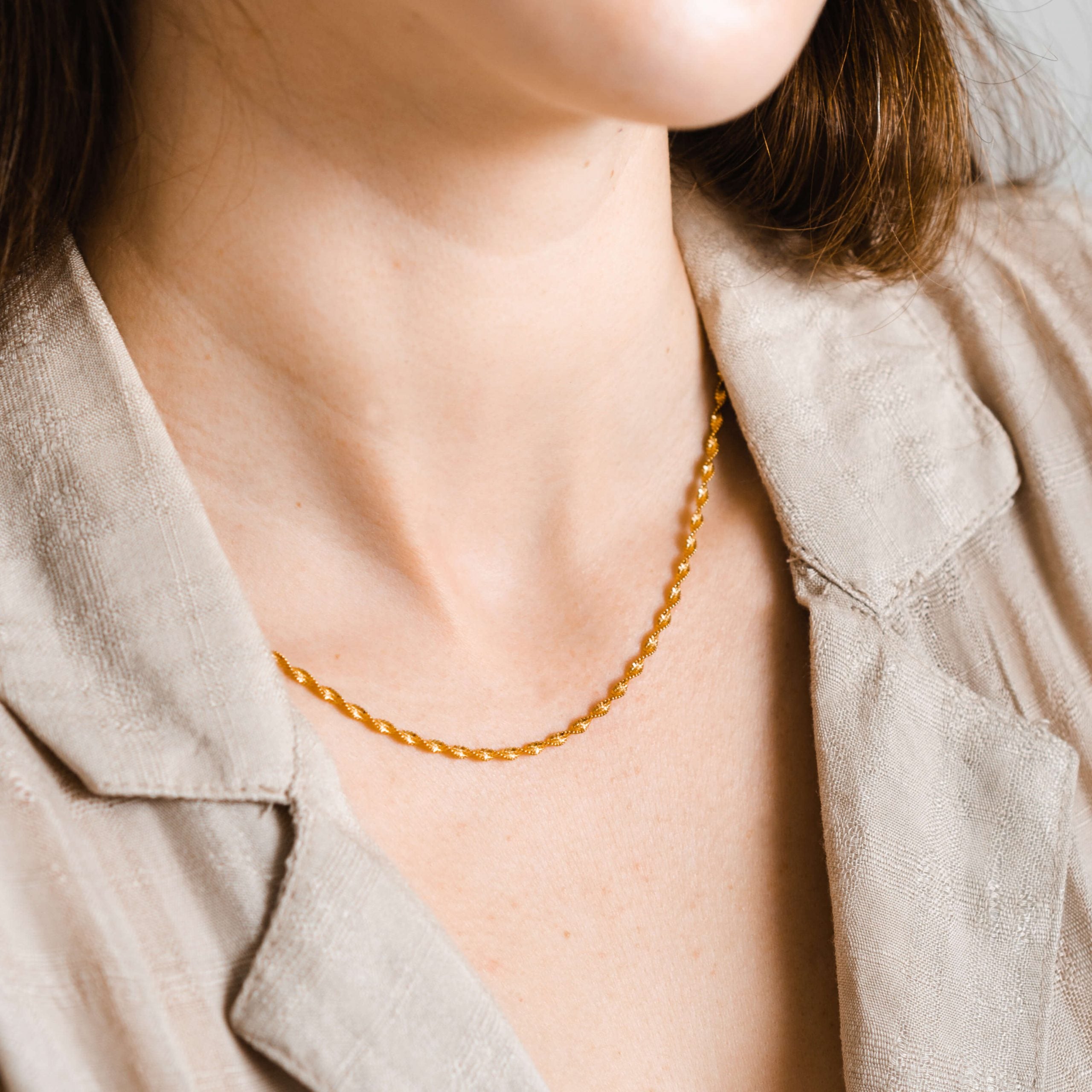 Łańcuszek DIANA srebrny pozłacany