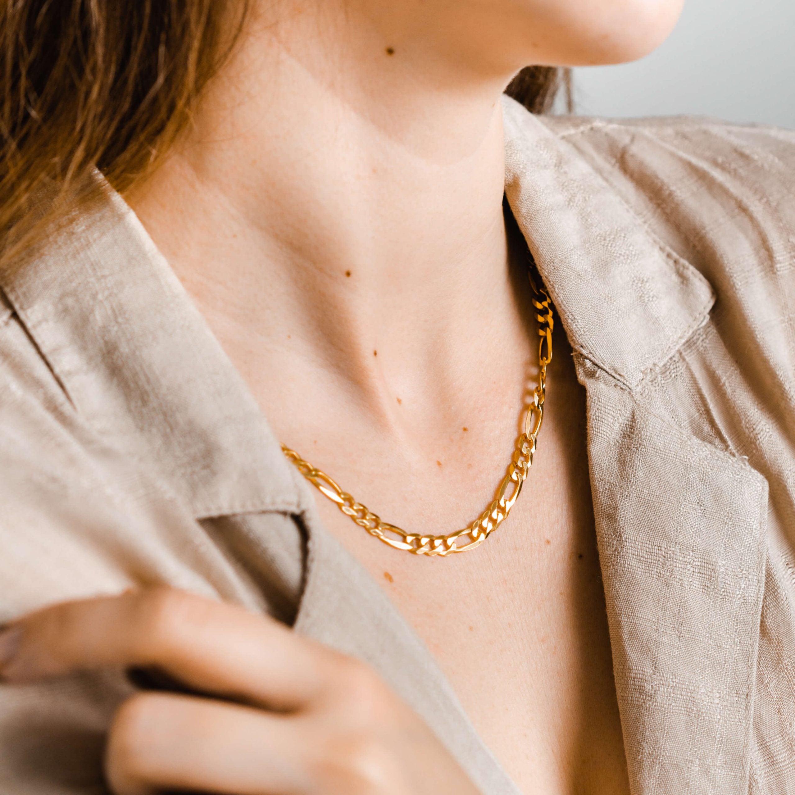 Łańcuszek SAMANTHA srebrny pozłacany