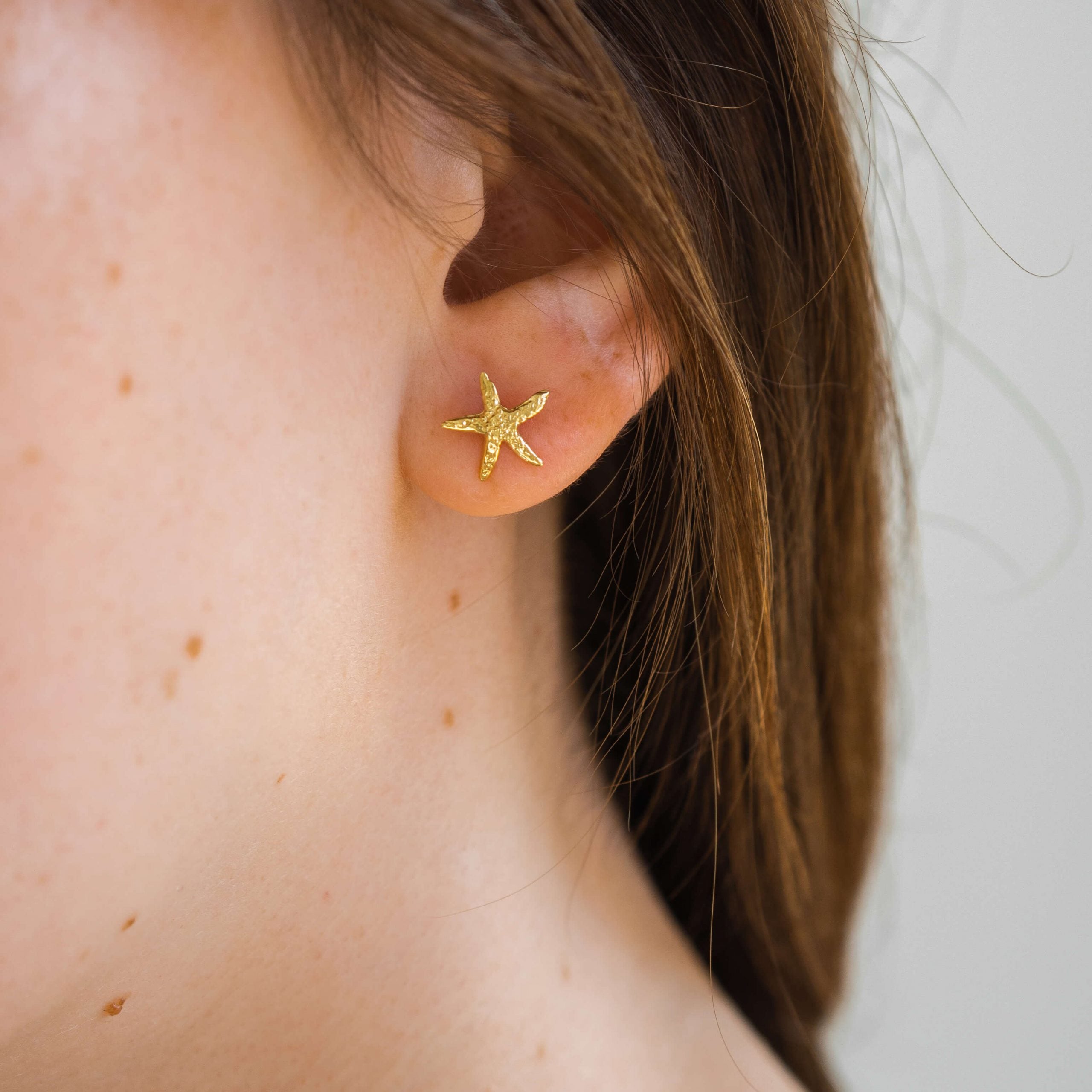 Kolczyki rozgwiazdy STARFISH srebrne pozłacane