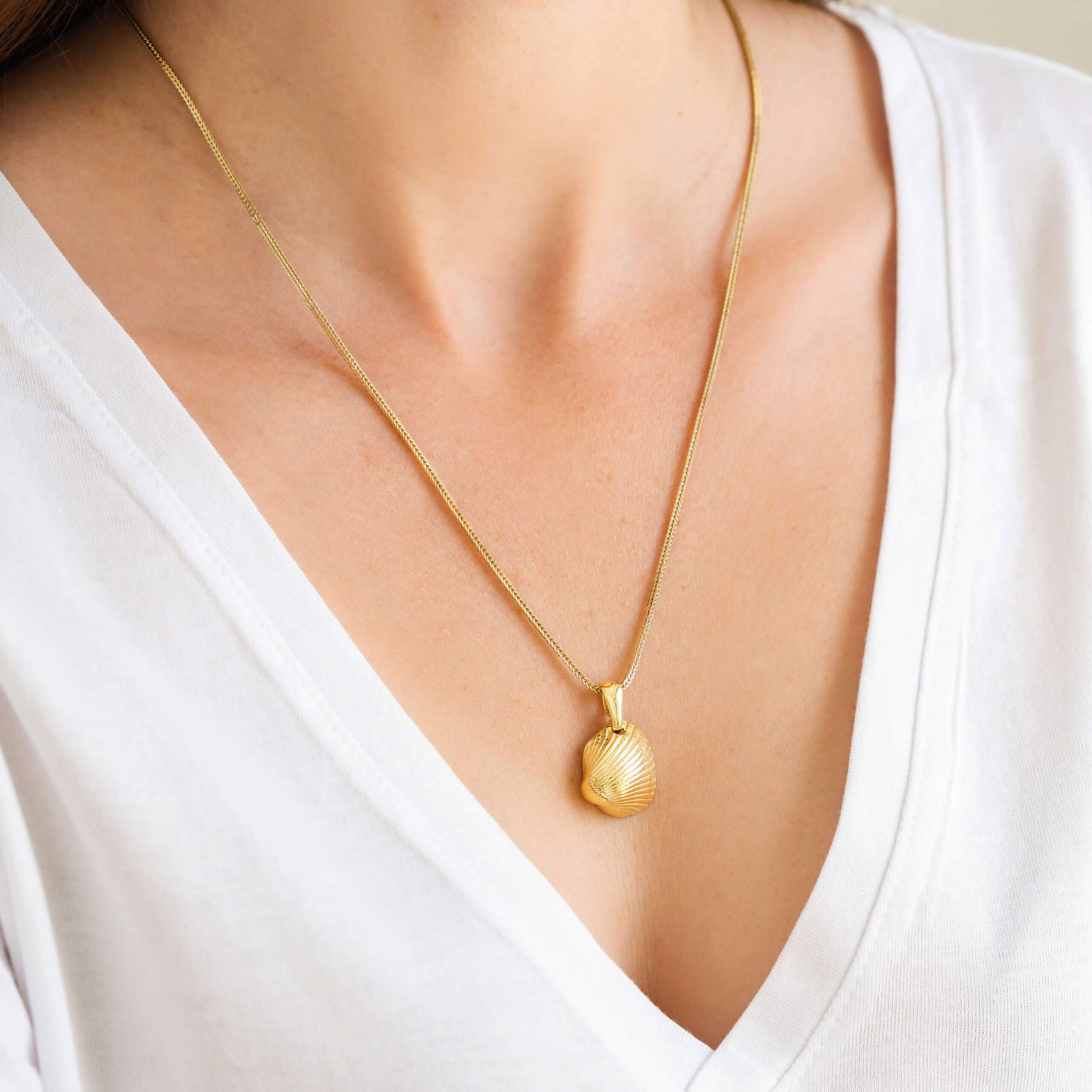 Zawieszka muszelka SEASHELL srebrna pozłacana