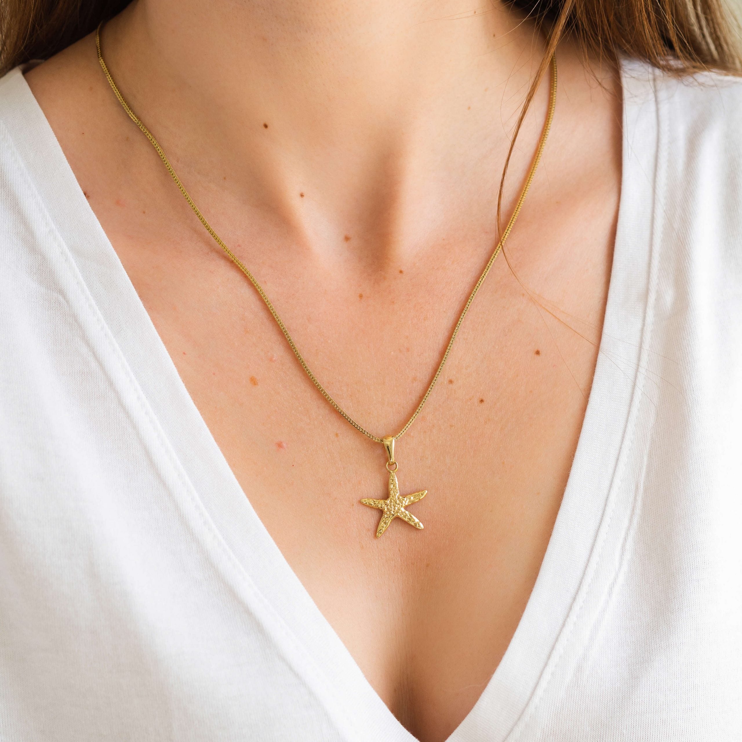 Zawieszka rozgwiazda STARFISH srebrna pozłacana