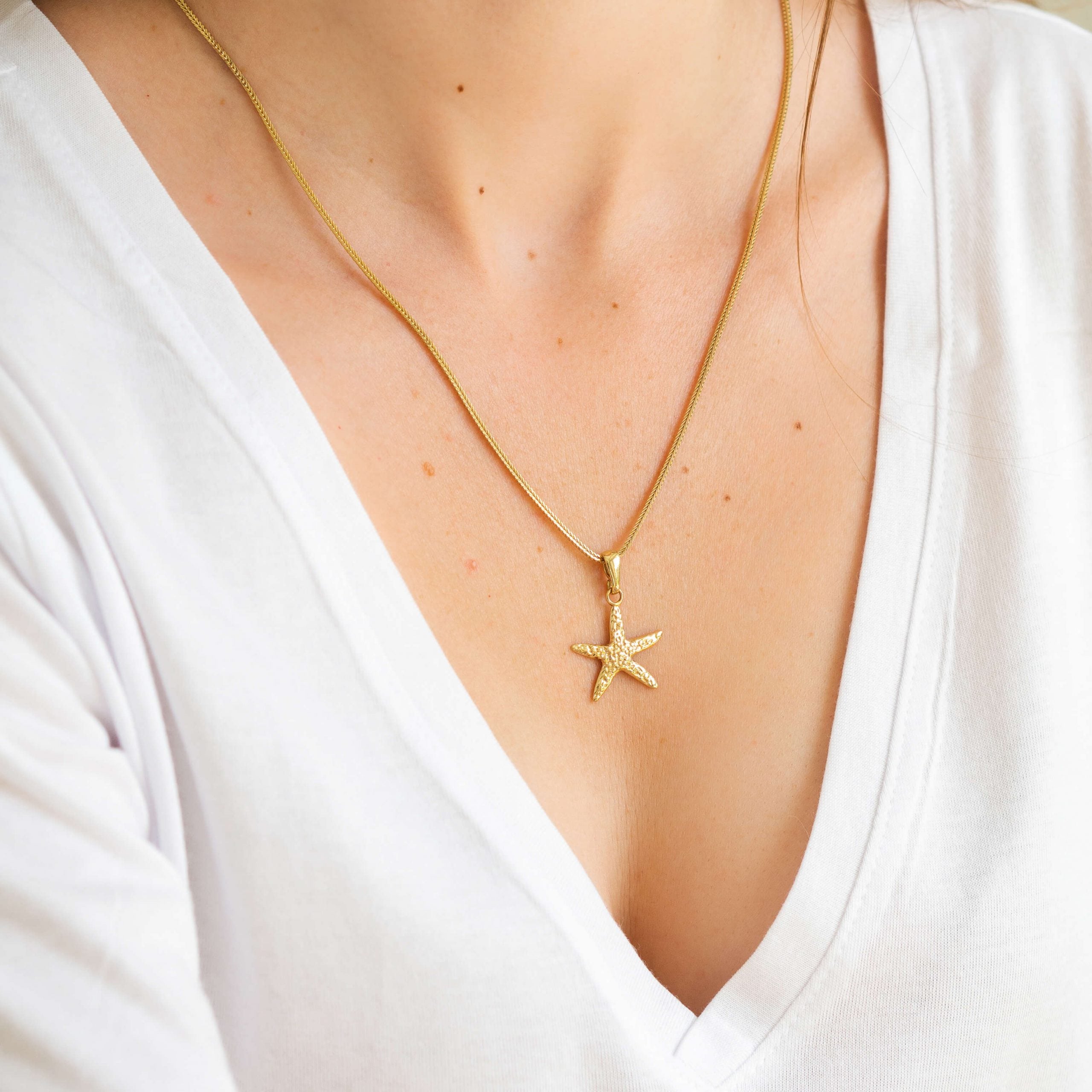 Zawieszka rozgwiazda STARFISH srebrna pozłacana