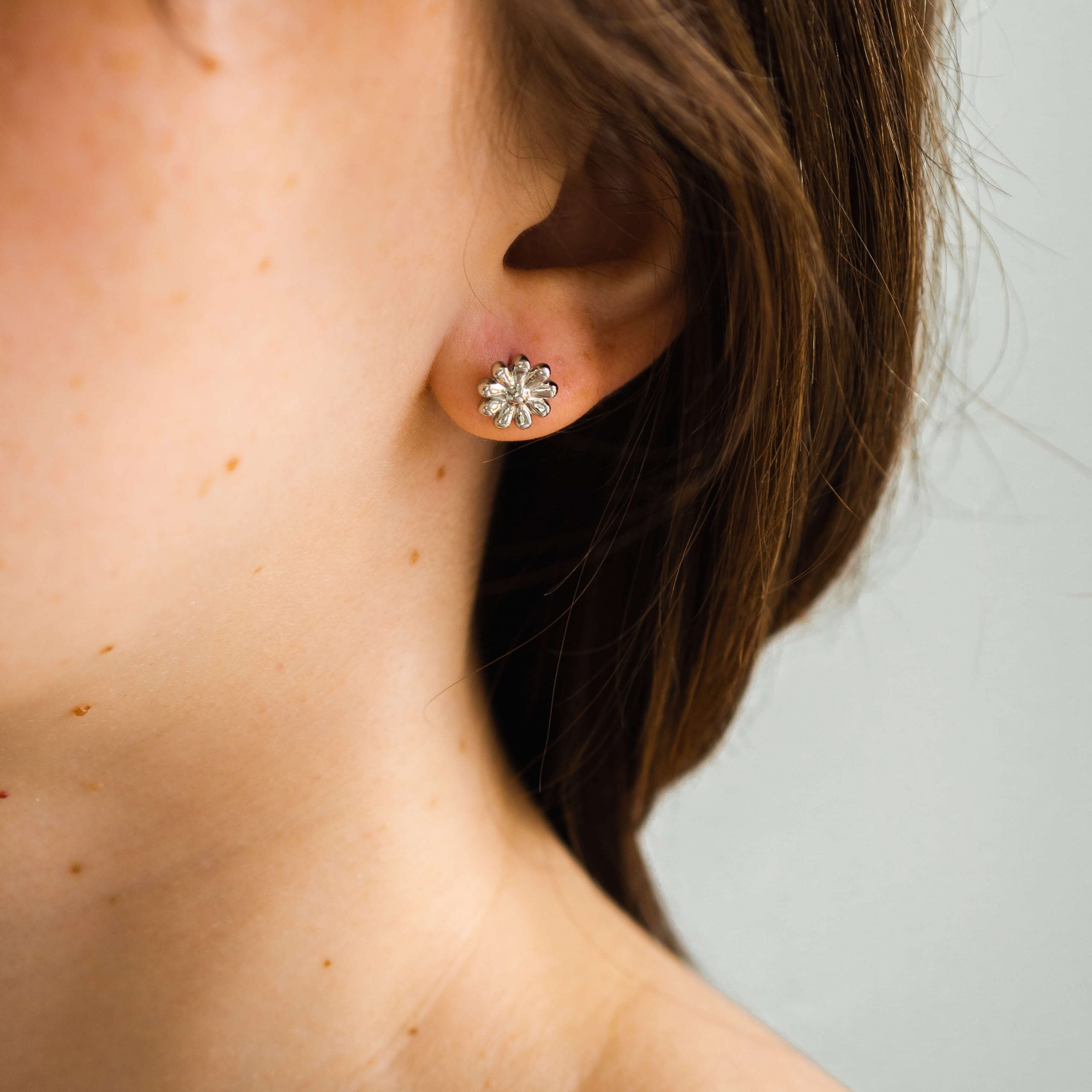 Kolczyki kwiaty DAISIES srebrne