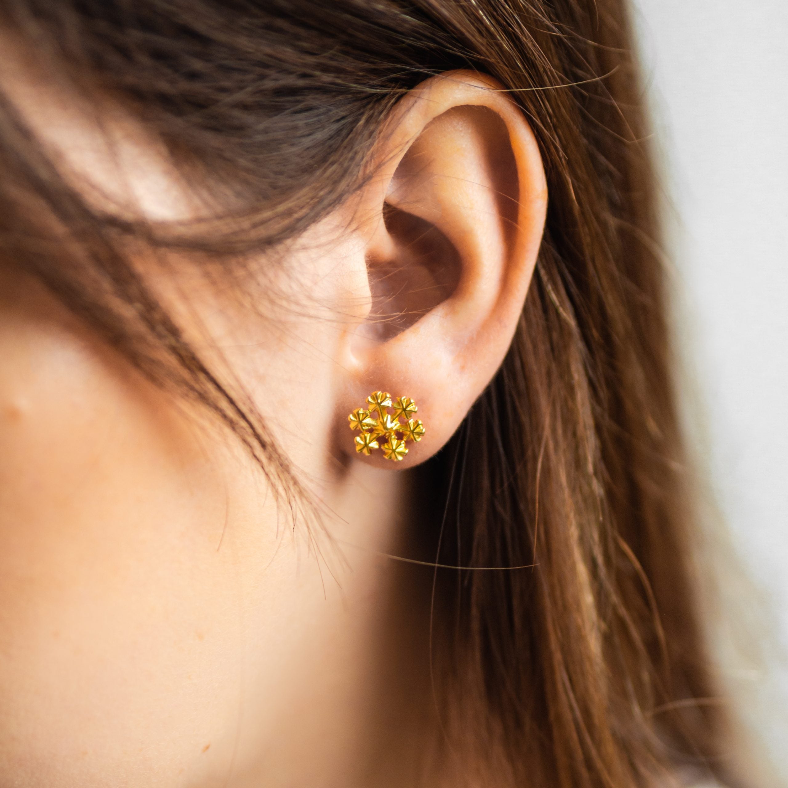 Kolczyki śnieżynki SNOWFLAKE złote