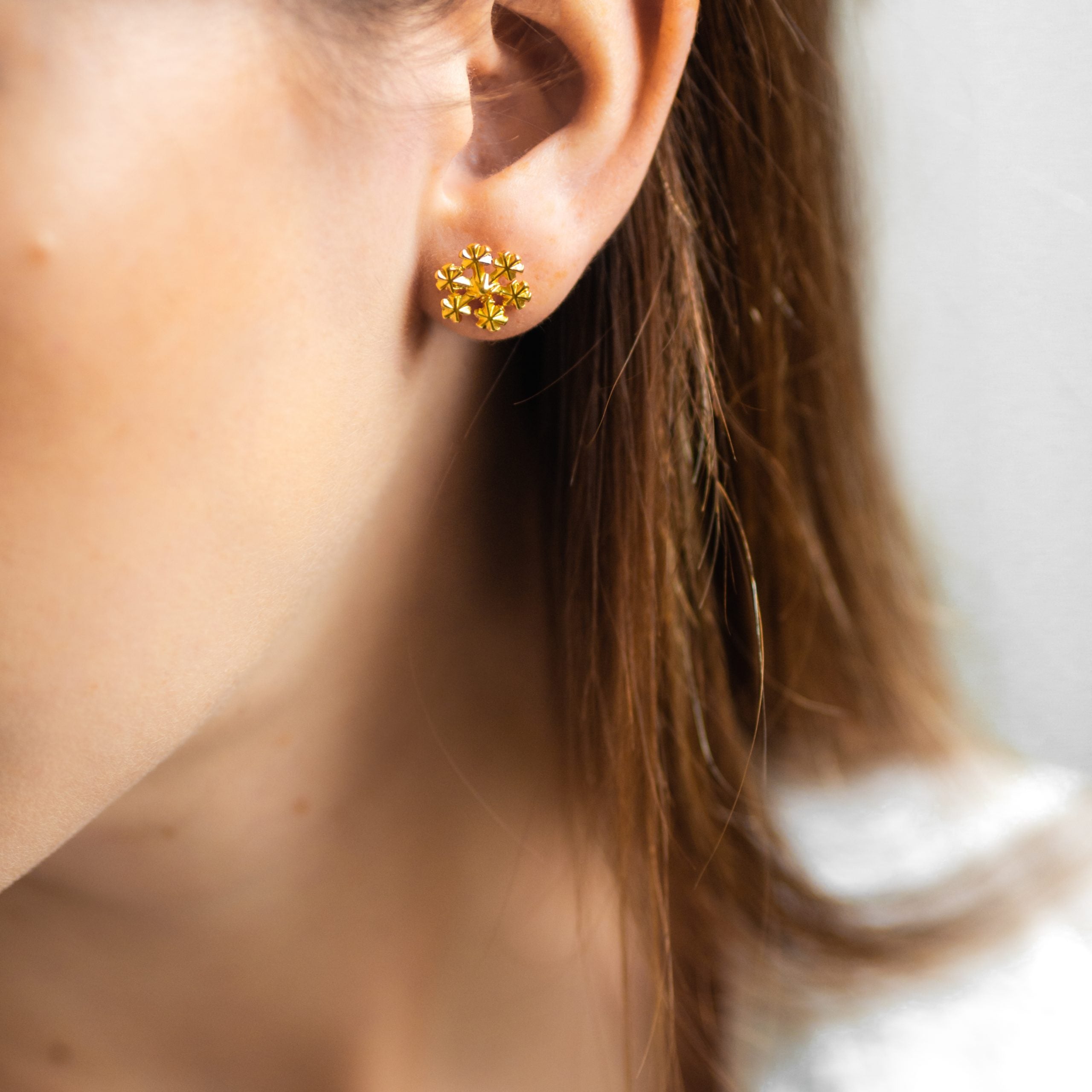 Kolczyki śnieżynki SNOWFLAKE złote