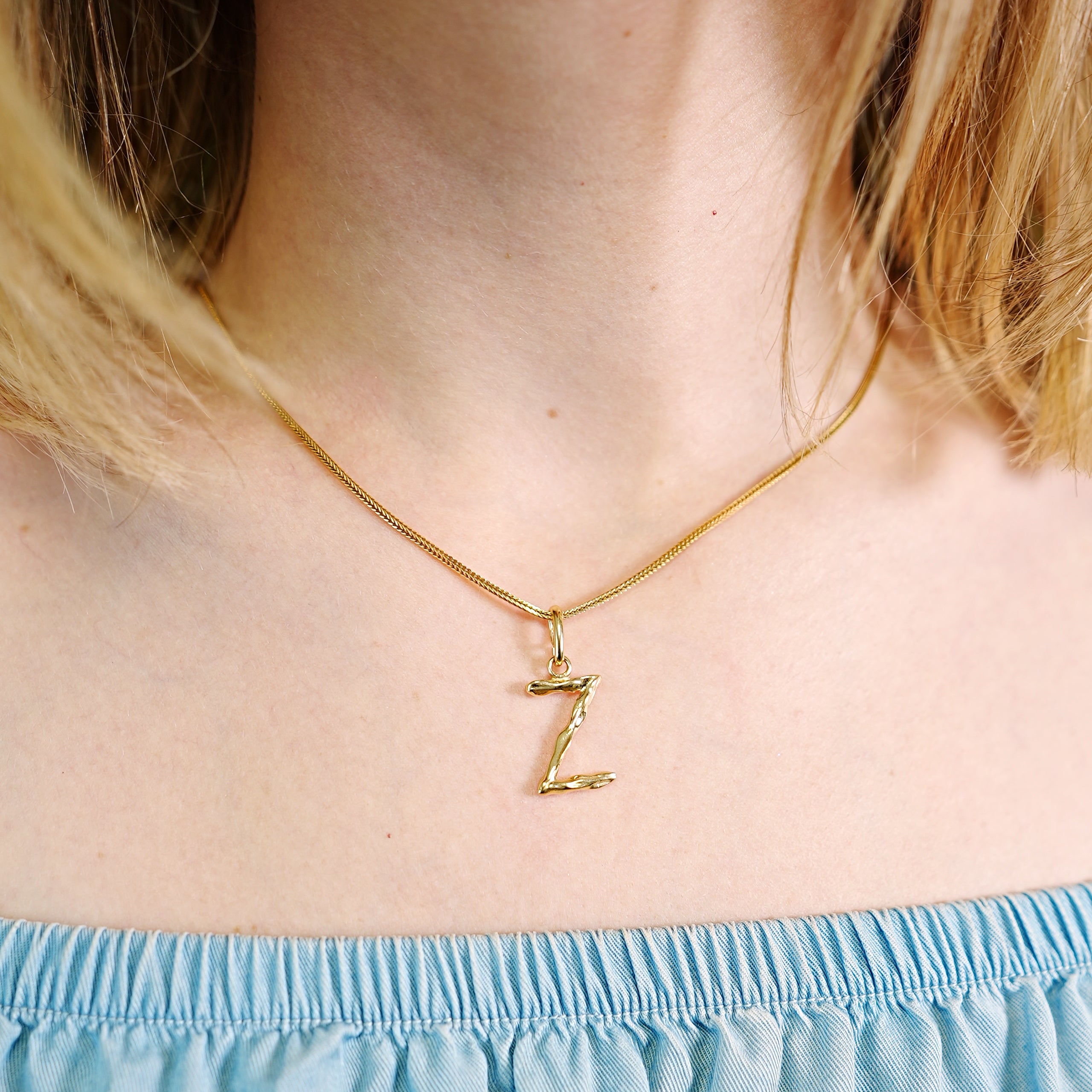 Zawieszka literka LETTER srebrna pozłacana - litera Z