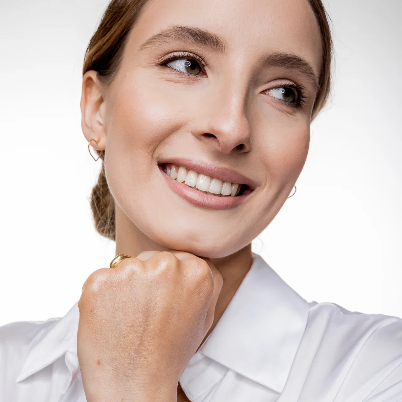 Kolczyki serca AMORE srebrne pozłacane