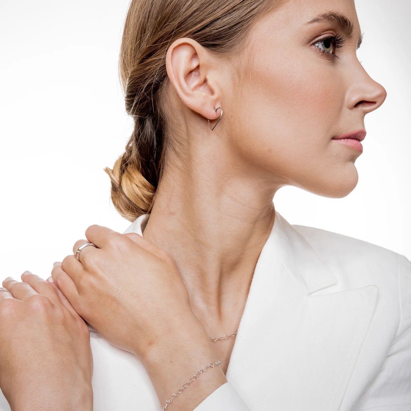 Kolczyki serca AMORE srebrne