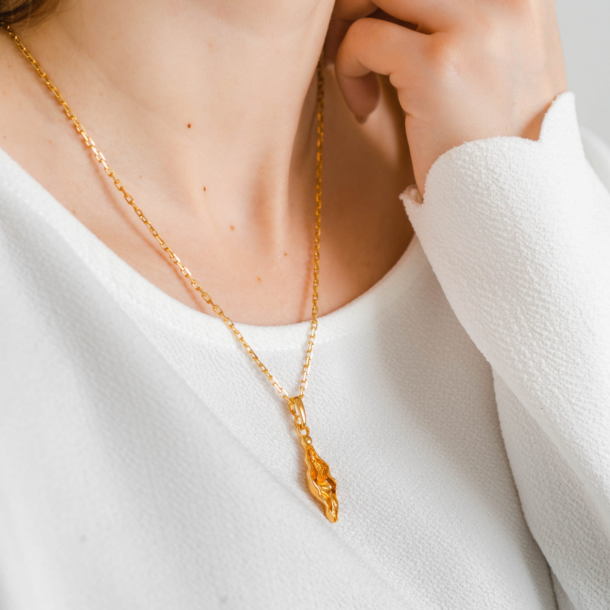 Łańcuszek GRACE srebrny pozłacany