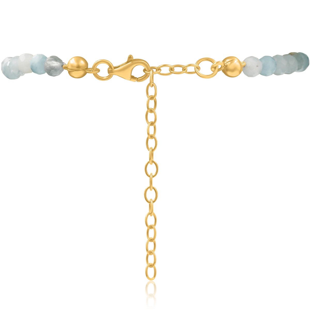 Naszyjnik SUMMER z błękitnym akwamarynem srebrny pozłacany