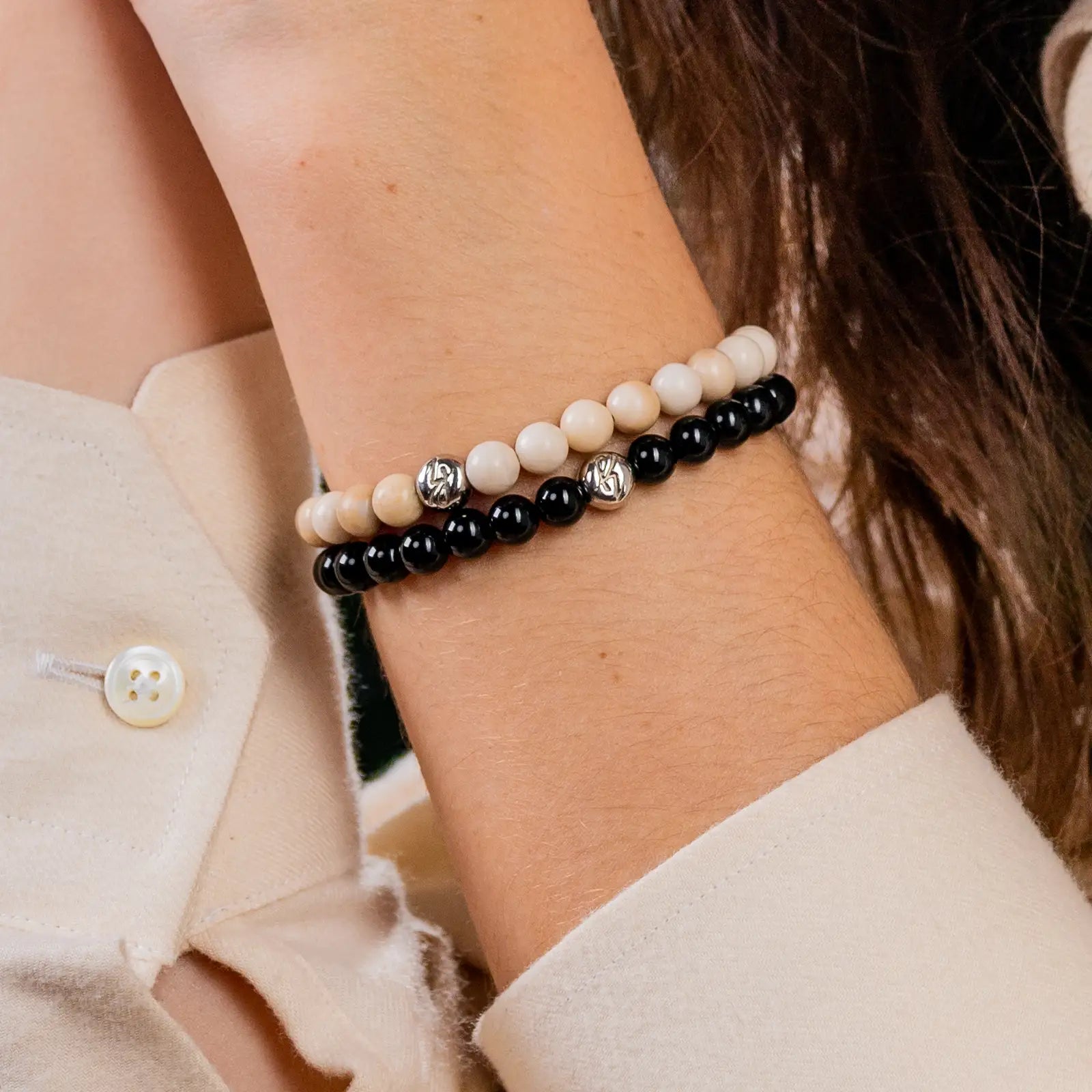 Bransoletka AURORA BLACK srebrna