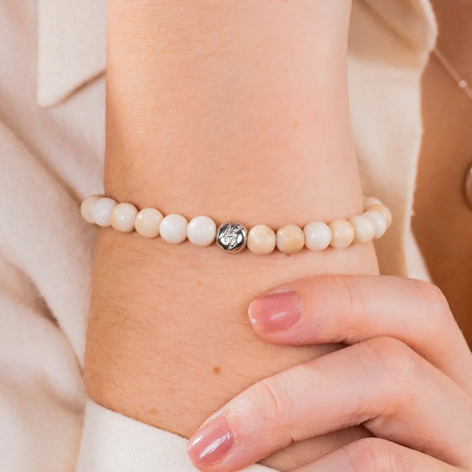 Bransoletka AURORA WHITE srebrna