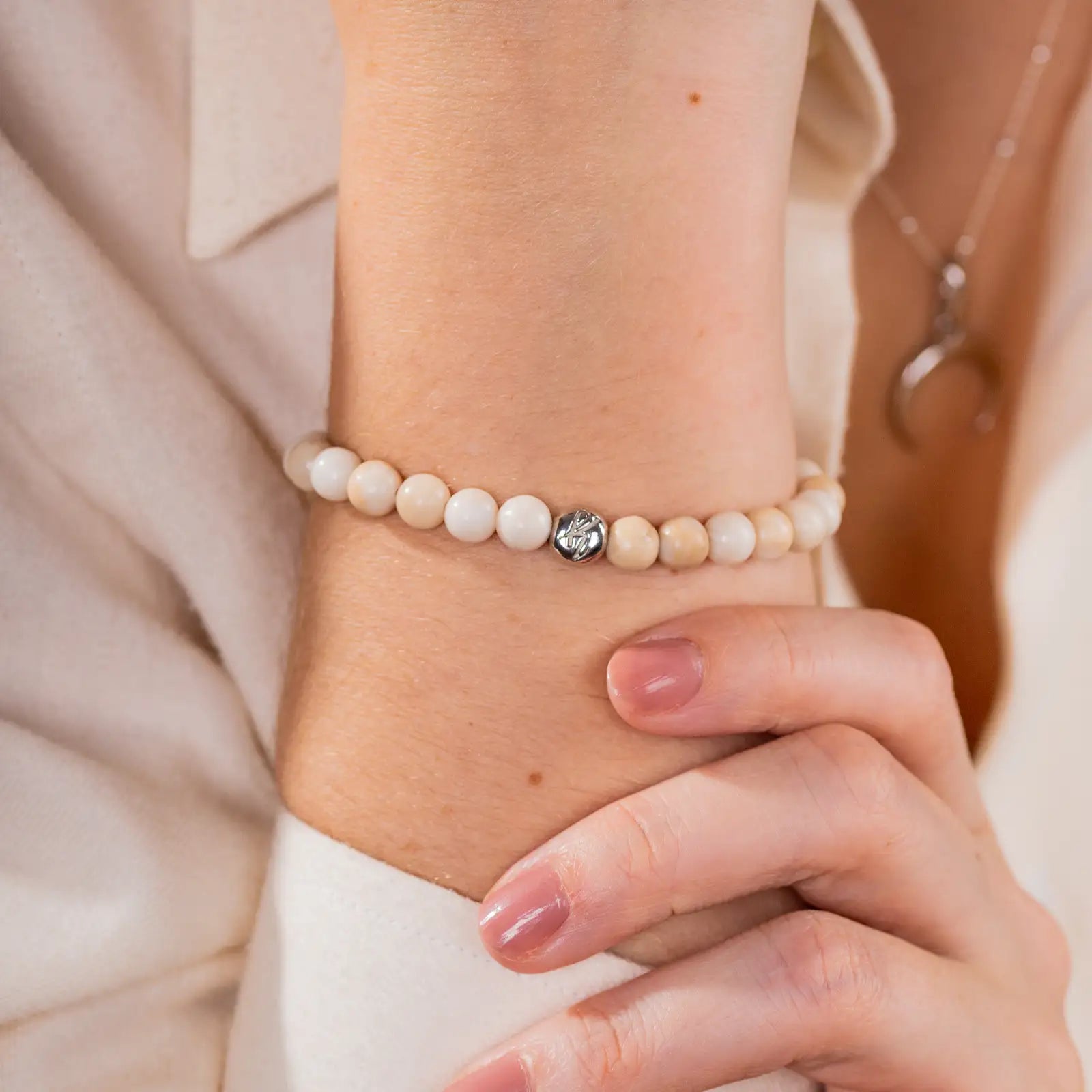 Bransoletka AURORA WHITE srebrna